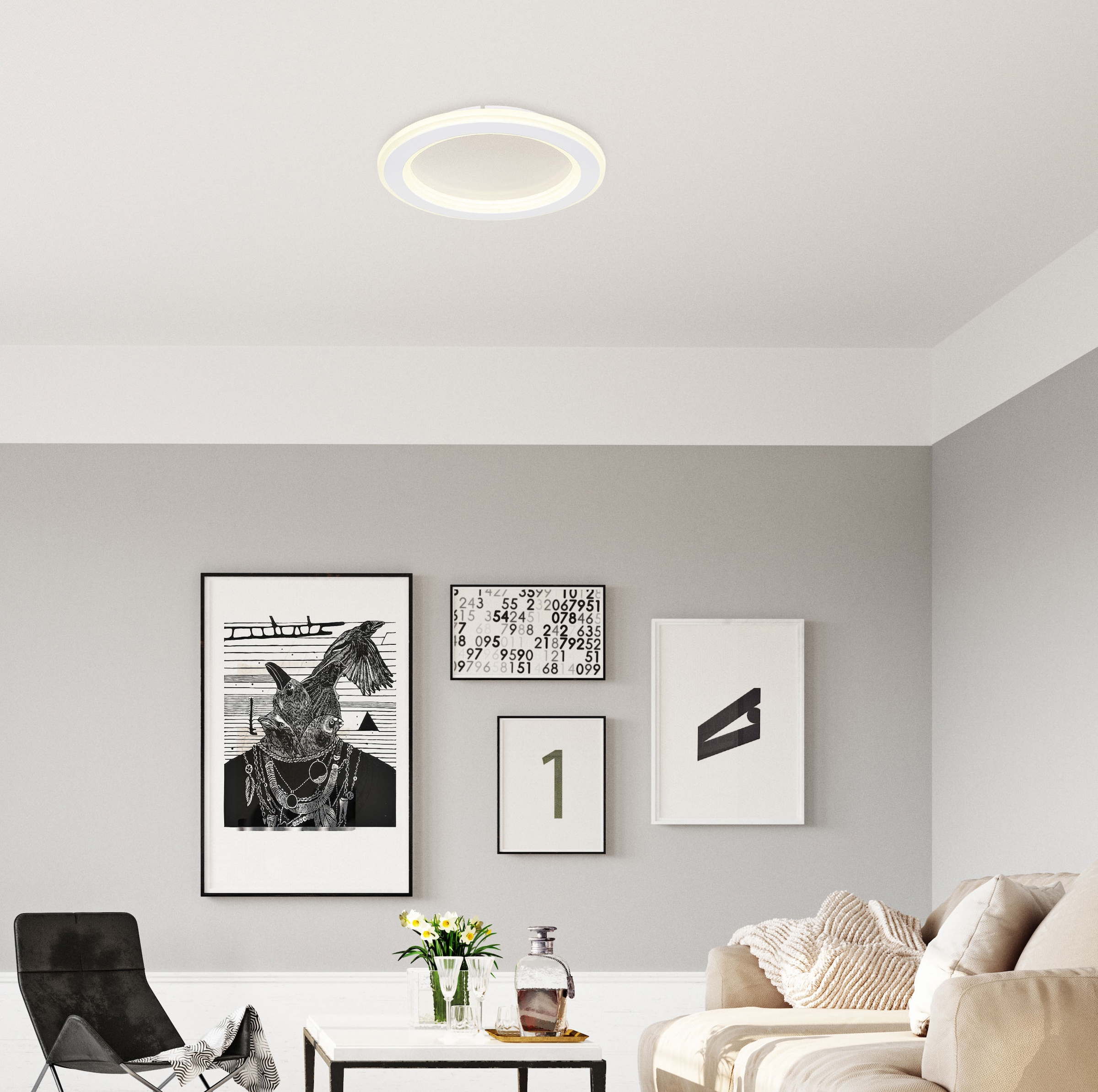 GLOBO LIGHTING LED Deckenleuchte »TINI«, Leuchtmittel LED-Modul | LED fest integriert, Deckenlampe/rund/Wohnzimmer/Schlafzimmer/modern