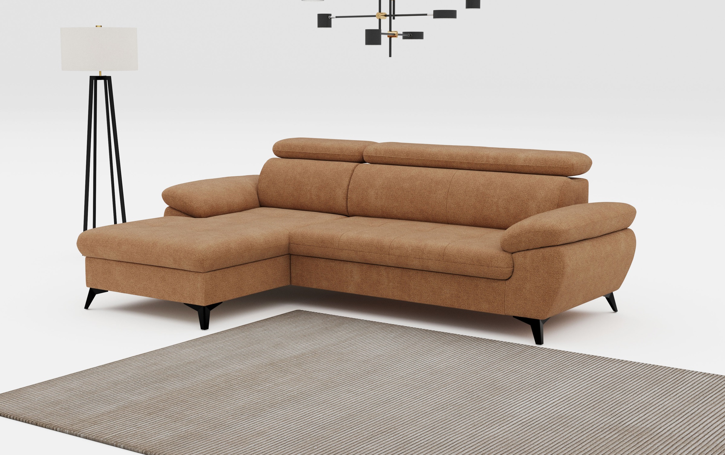 COTTA Ecksofa "Hudson L-Form, B: 261 cm" mit Kopfteilverstellung, optional günstig online kaufen
