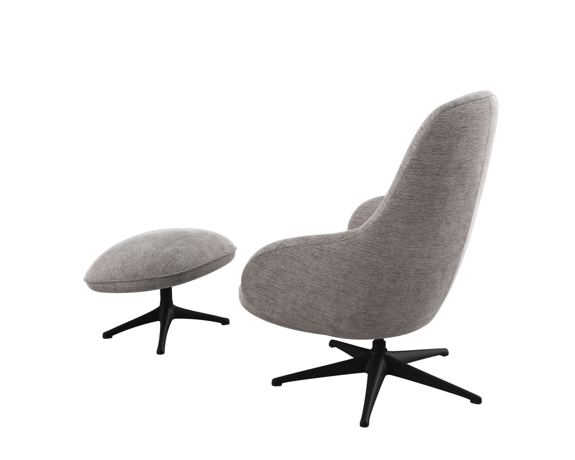 FLEXLUX Drehsessel »Falcone, TV-Loungesessel, Fernsehsessel, Polstersessel,«, Liegefunktion, drehbar, Fuß schwarz
