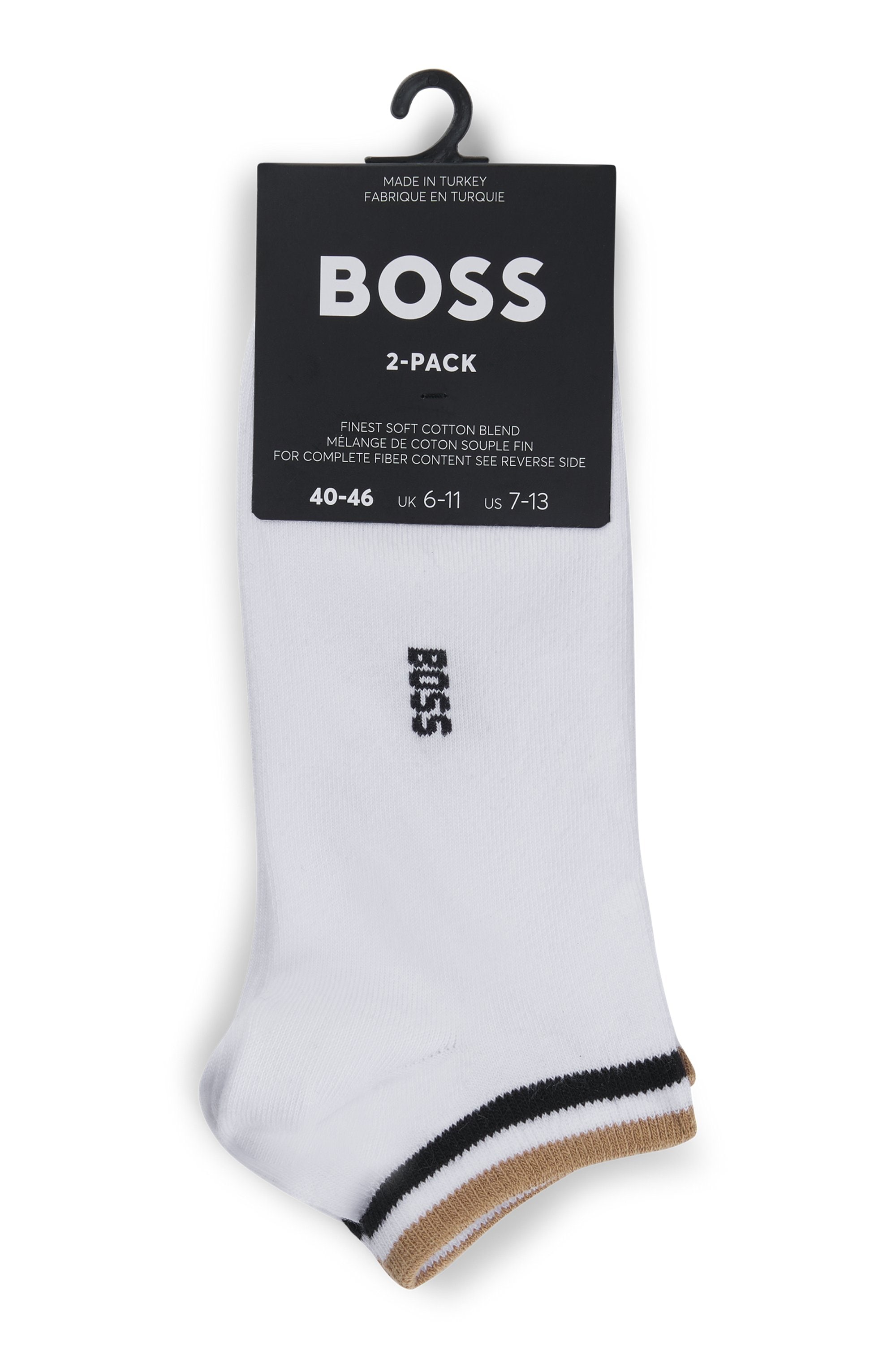 BOSS Sneakersocken »2P AS Uni stripe CC«, (Packung, 2er), mit geringeltem Abschluss