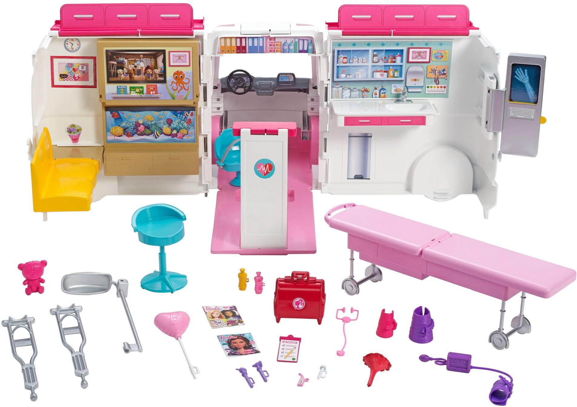 Barbie Puppen Fahrzeug »Krankenwagen 2-in-1 Spielset«, mit Licht & Geräuschen