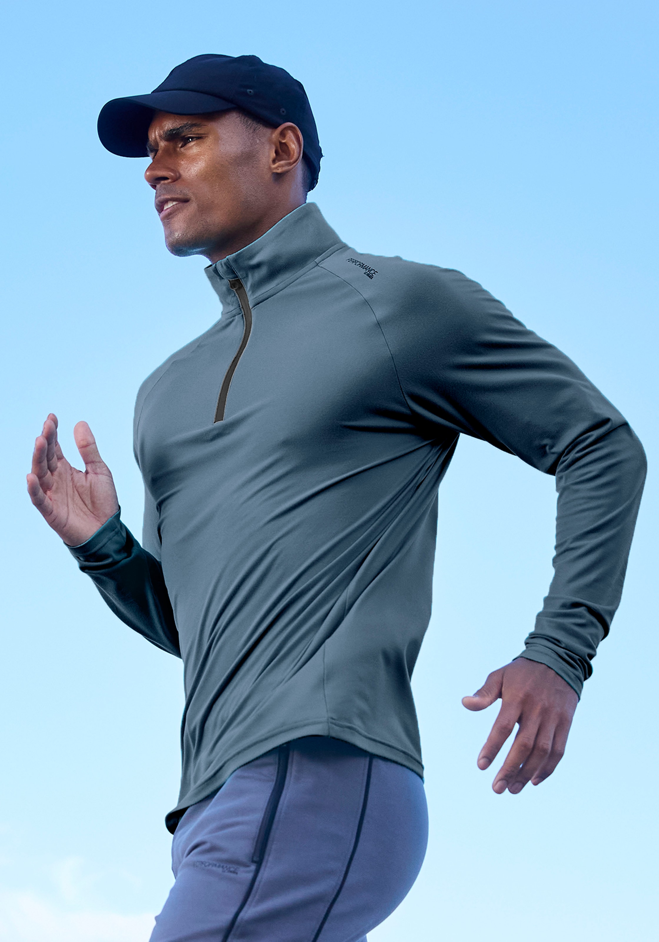 Le Jogger Performance Funktionsshirt mit Stehkragen und Reißverschluss
