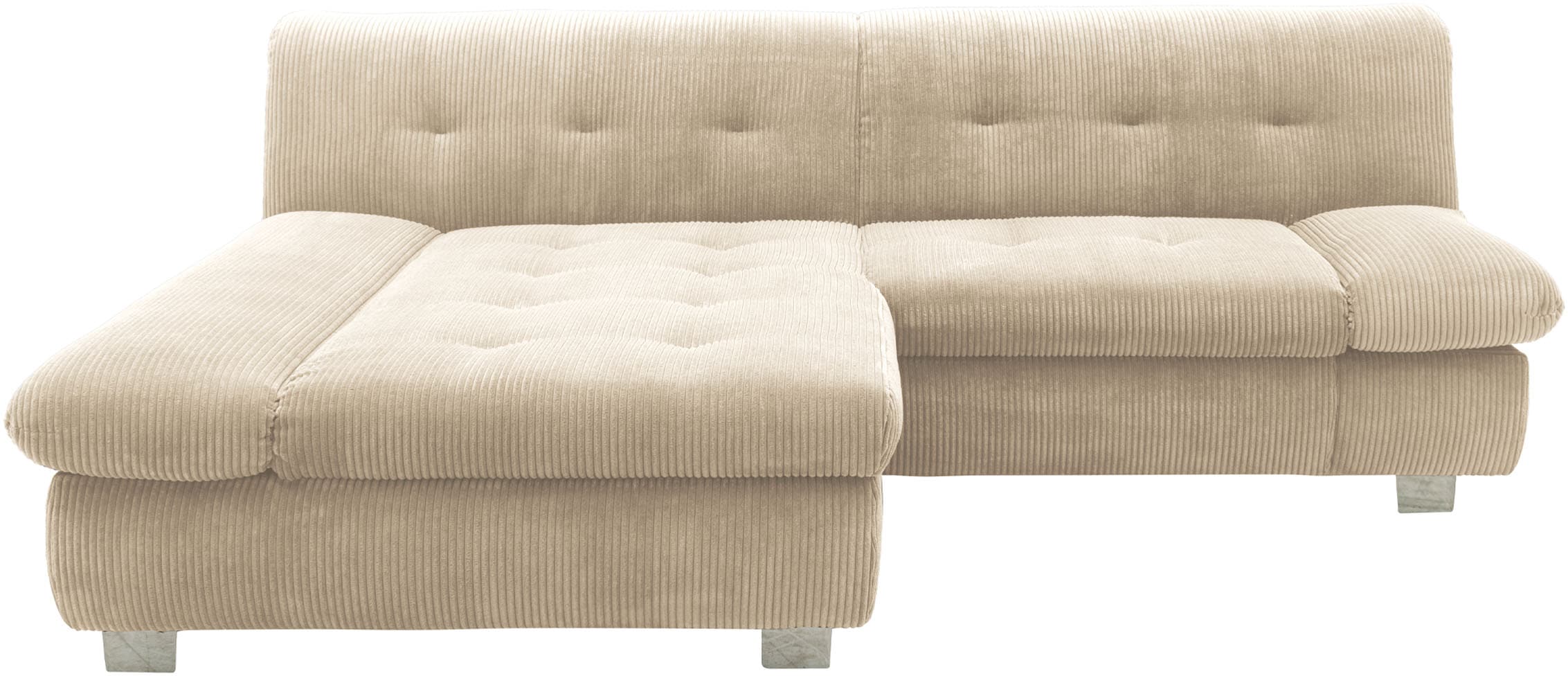 DOMO collection Ecksofa »100031 kompakte Stellmaße, komfortabel und bequem, L-Form«, wahlweise mit Bettfunktion und Armteilverstellung. Breite 234cm