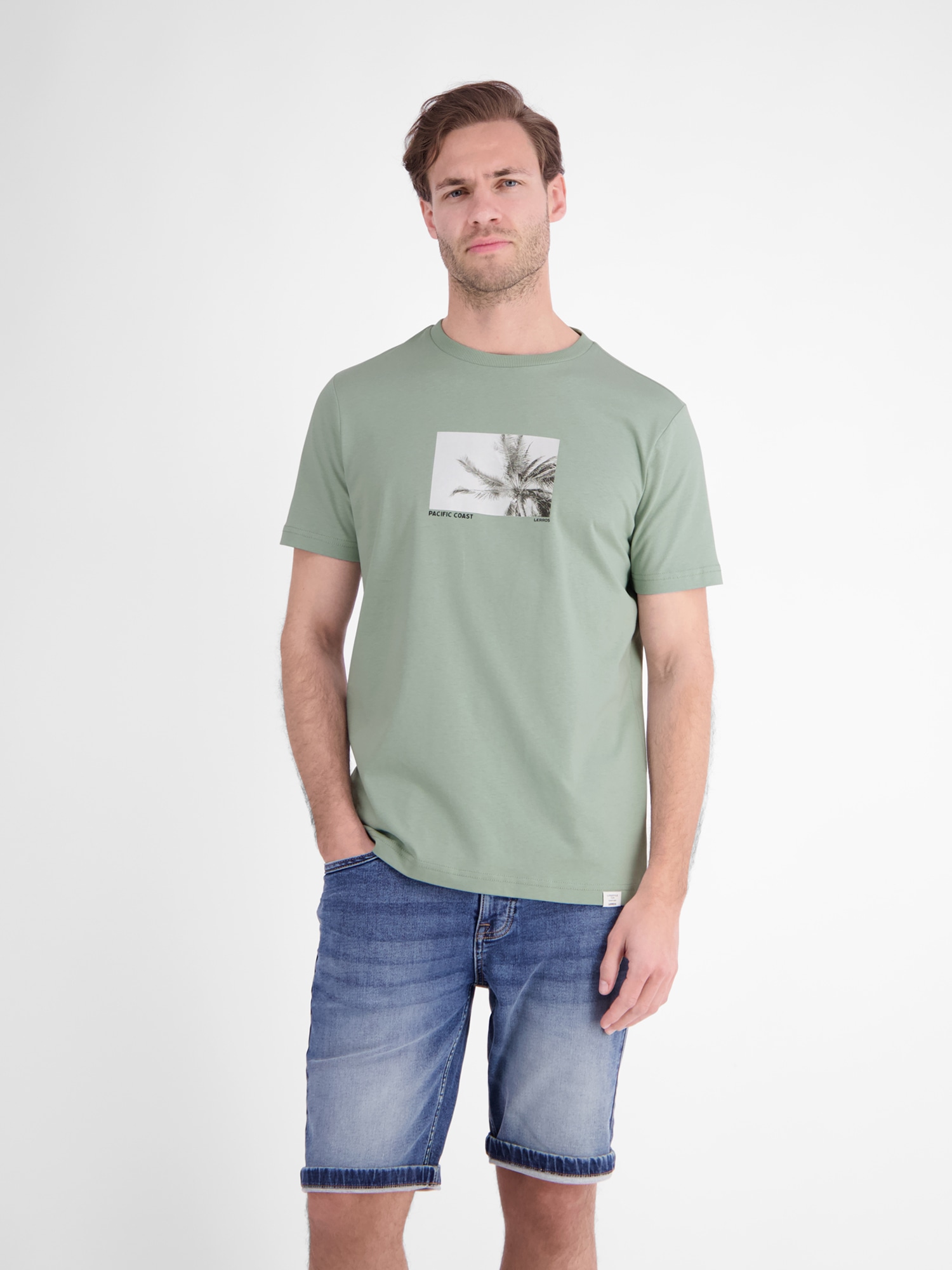 LERROS T-Shirt "Baumwoll T-Shirt mit Motiv-Print und bequemem Rundkragen"