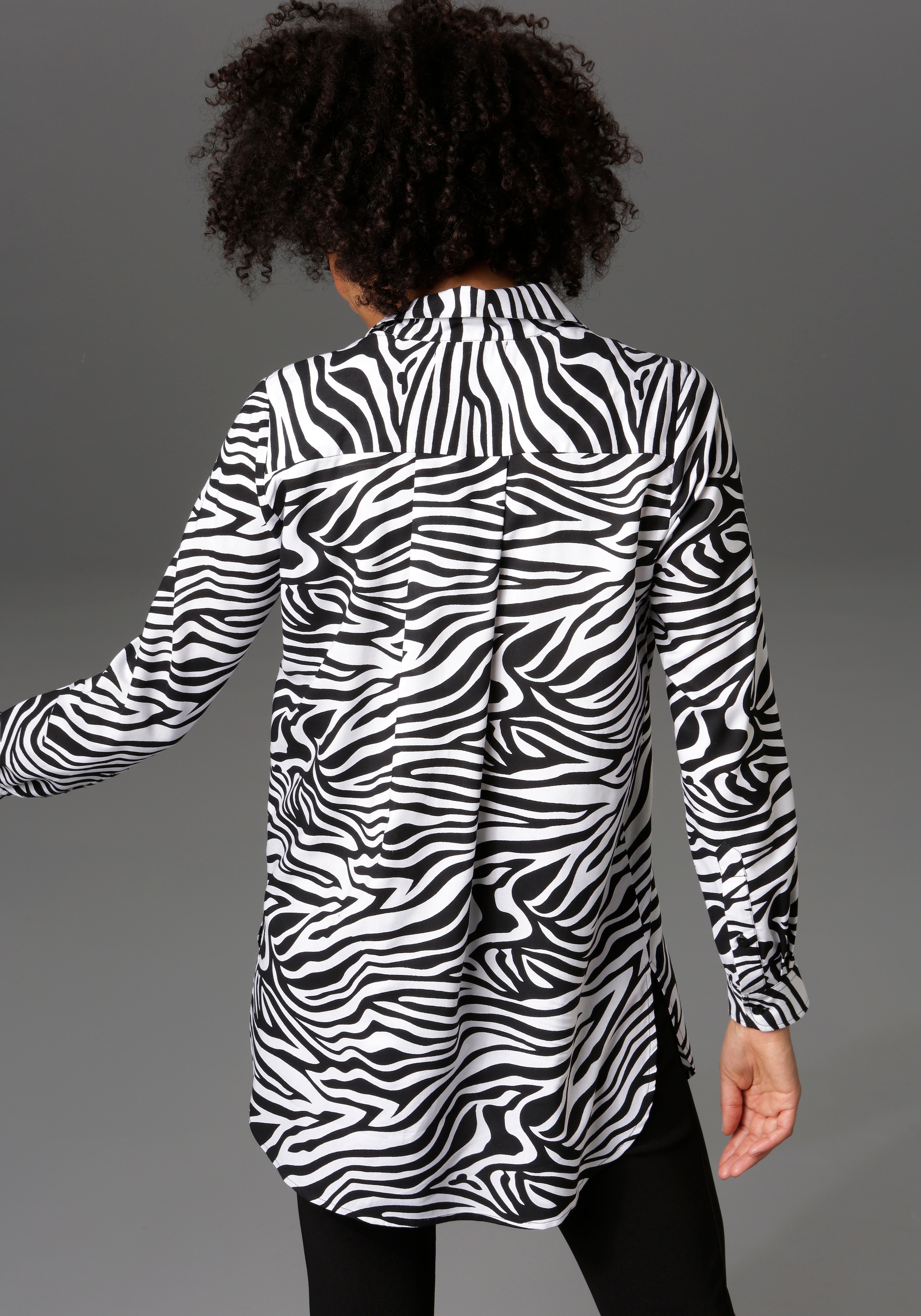 Aniston CASUAL Longbluse, im Zebra-Steifen-Look günstig online kaufen