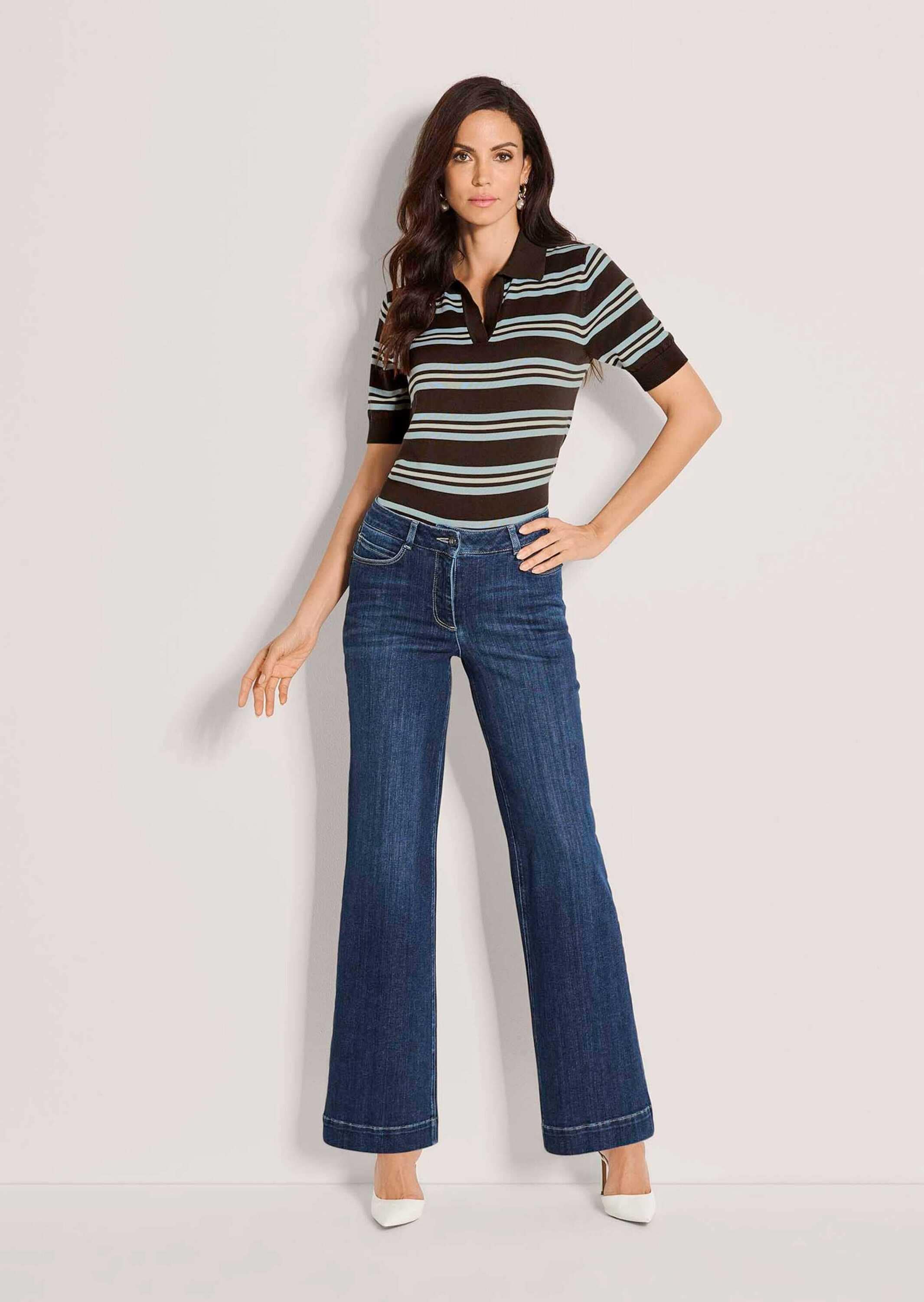 MADELEINE Regular-fit-Jeans »Hose Wide-Leg-Jeans aus Powerstretch«