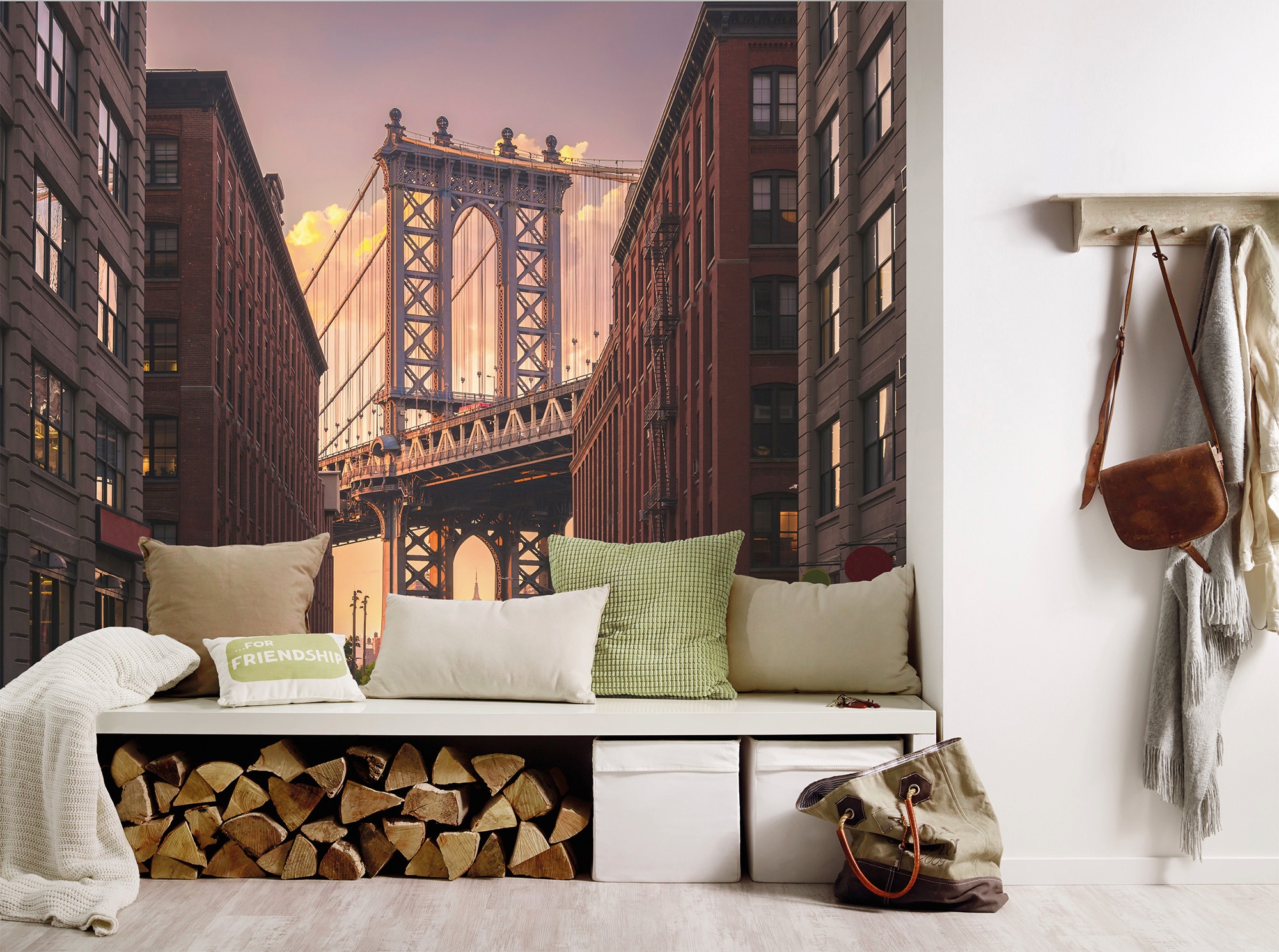 living walls Fototapete »Designwalls Brooklyn Bridge« glatt Vlies, Wand, Schräge, Decke