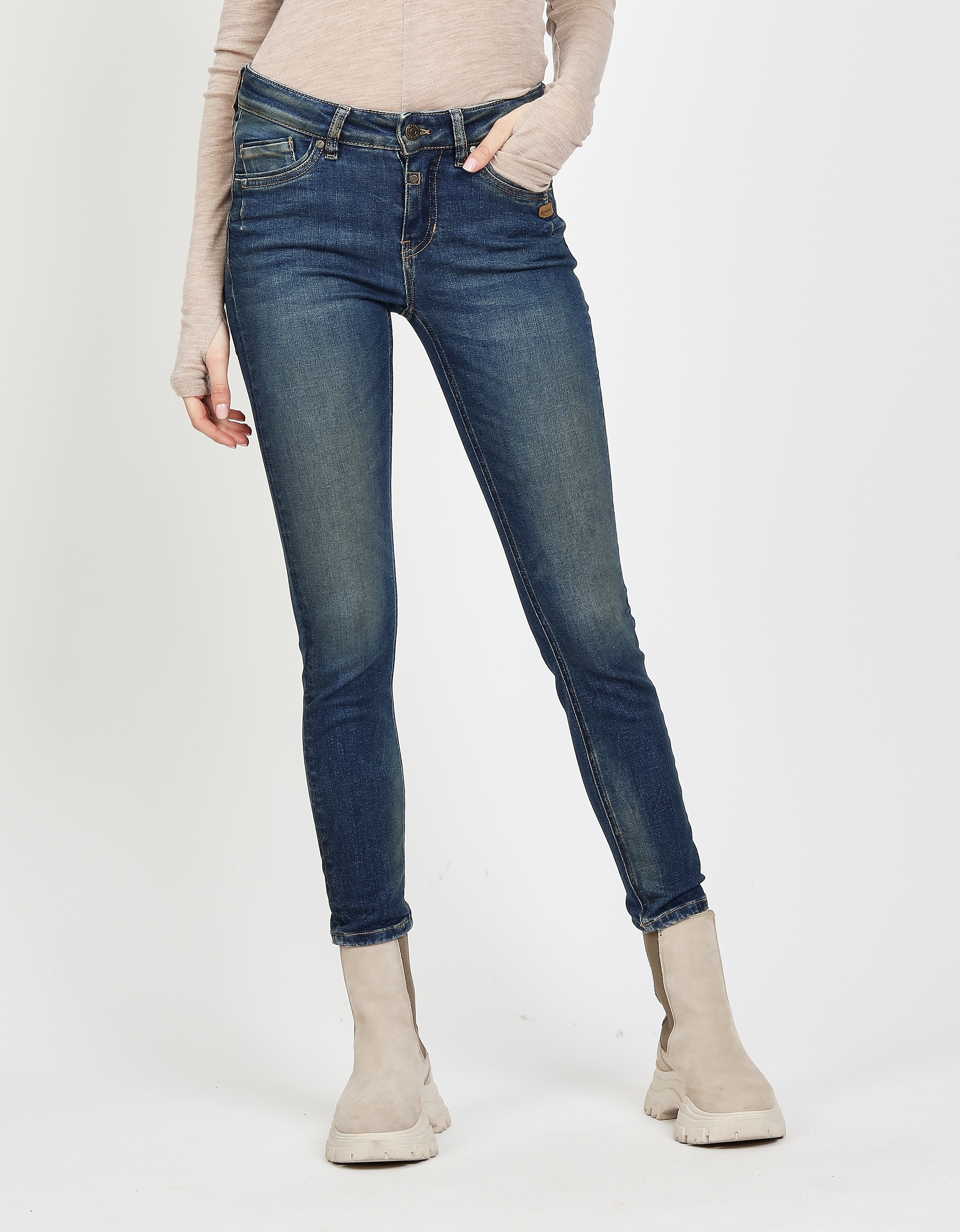 GANG Skinny-fit-Jeans "94LAYLA", mit Used-Effekten günstig online kaufen