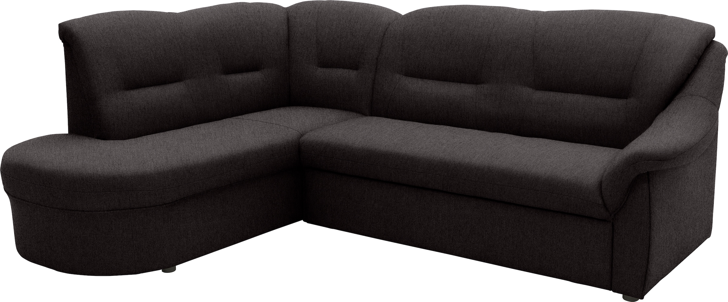 DOMO collection Ecksofa »Faenza für kleine Räume, Stellmaße 232,176cm, komfortabel, L-Form«, mit Ottomane, zeitlos, elegante Armlehnen, wahlweise mit Bettfunktion