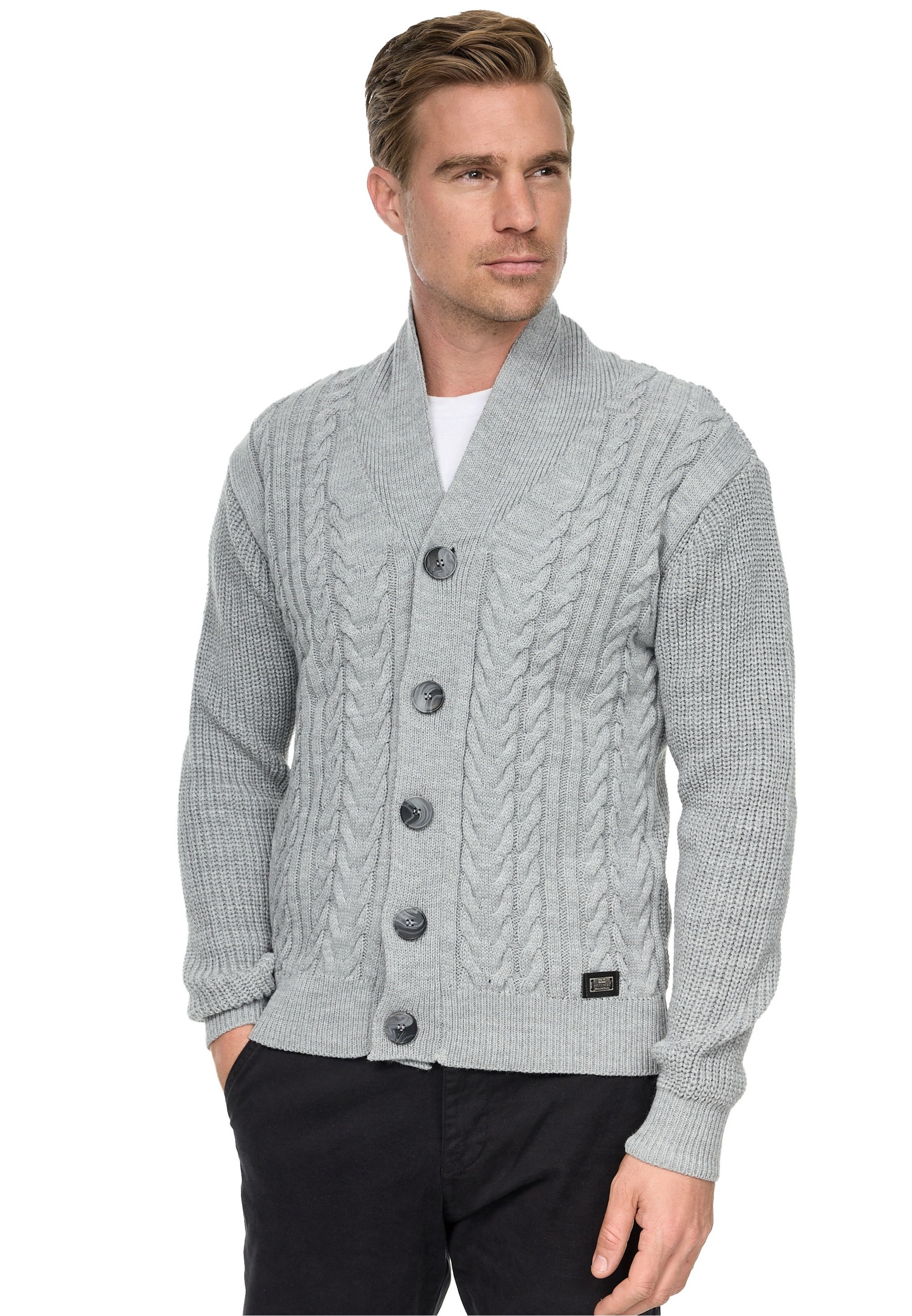 Rusty Neal Strickjacke »Rusty Neal Knitwear«, mit durchgehender Knopfleiste