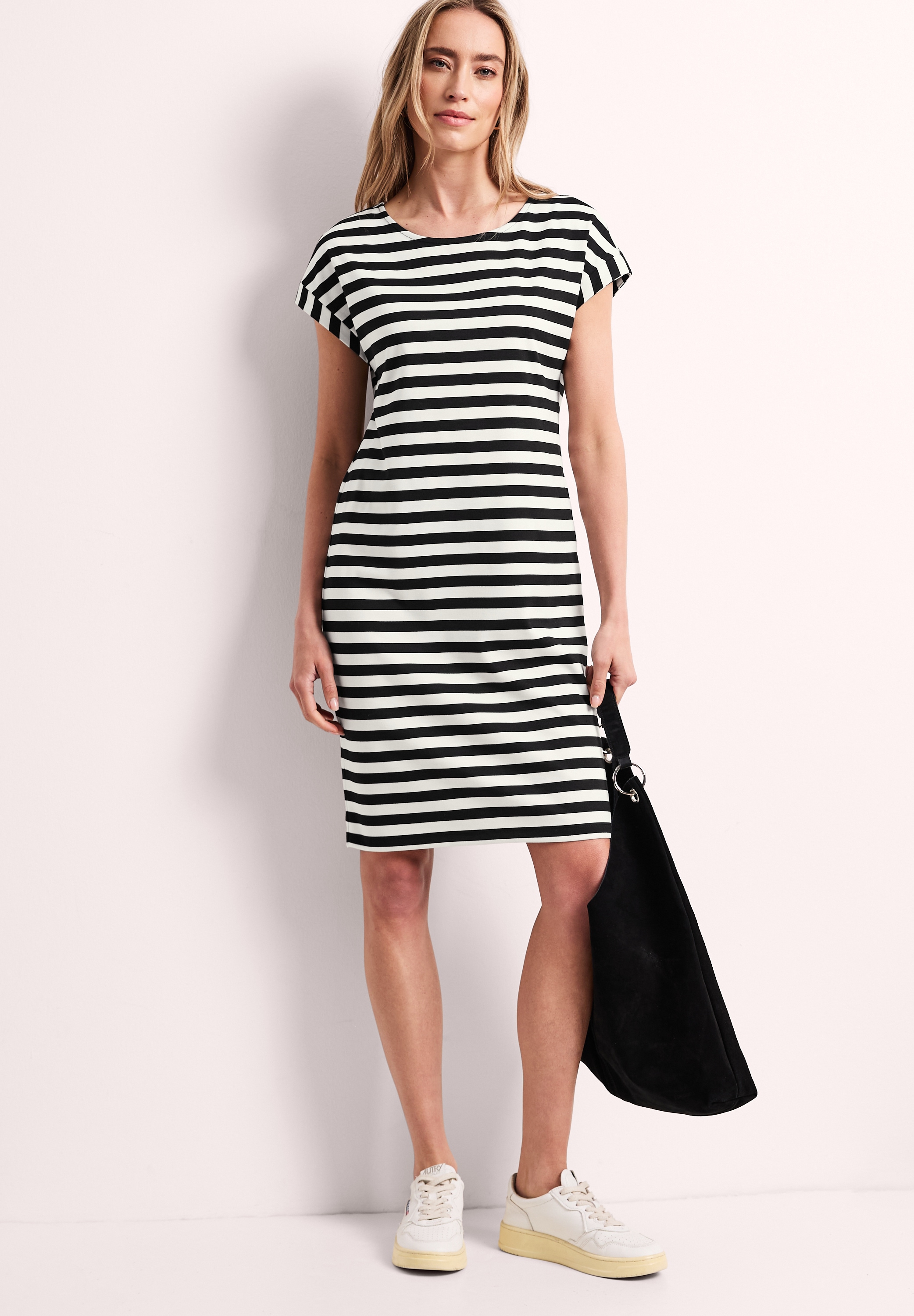 STREET ONE Jerseykleid Ohne Taschen im Streifendesign