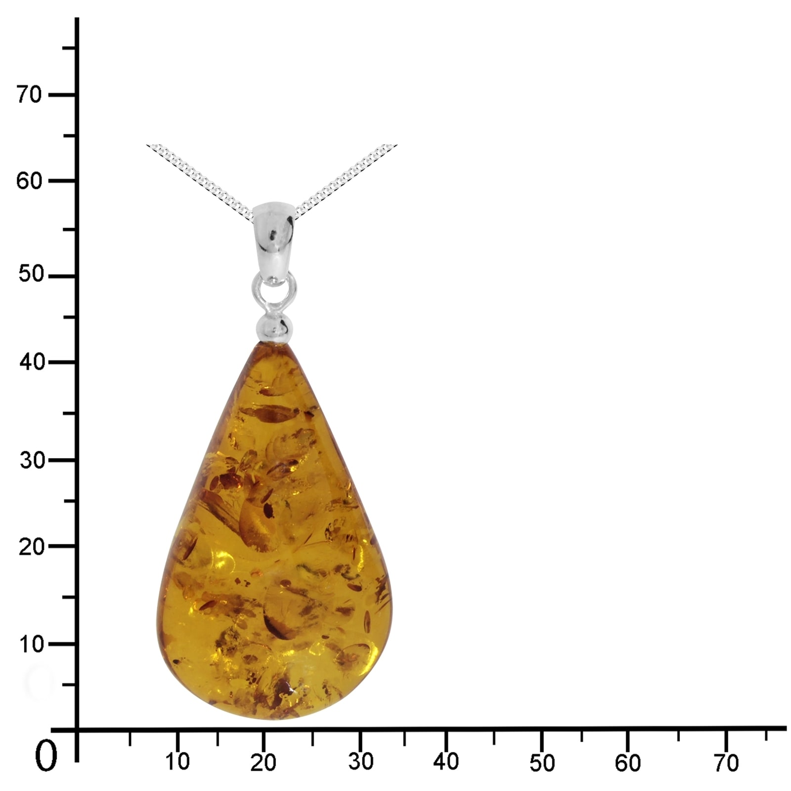 OSTSEE-SCHMUCK Kette mit Anhänger »Ostsee-Schmuck Kette mit Anhänger Tropfen ca. 38 mm lang«, (2 tlg.)