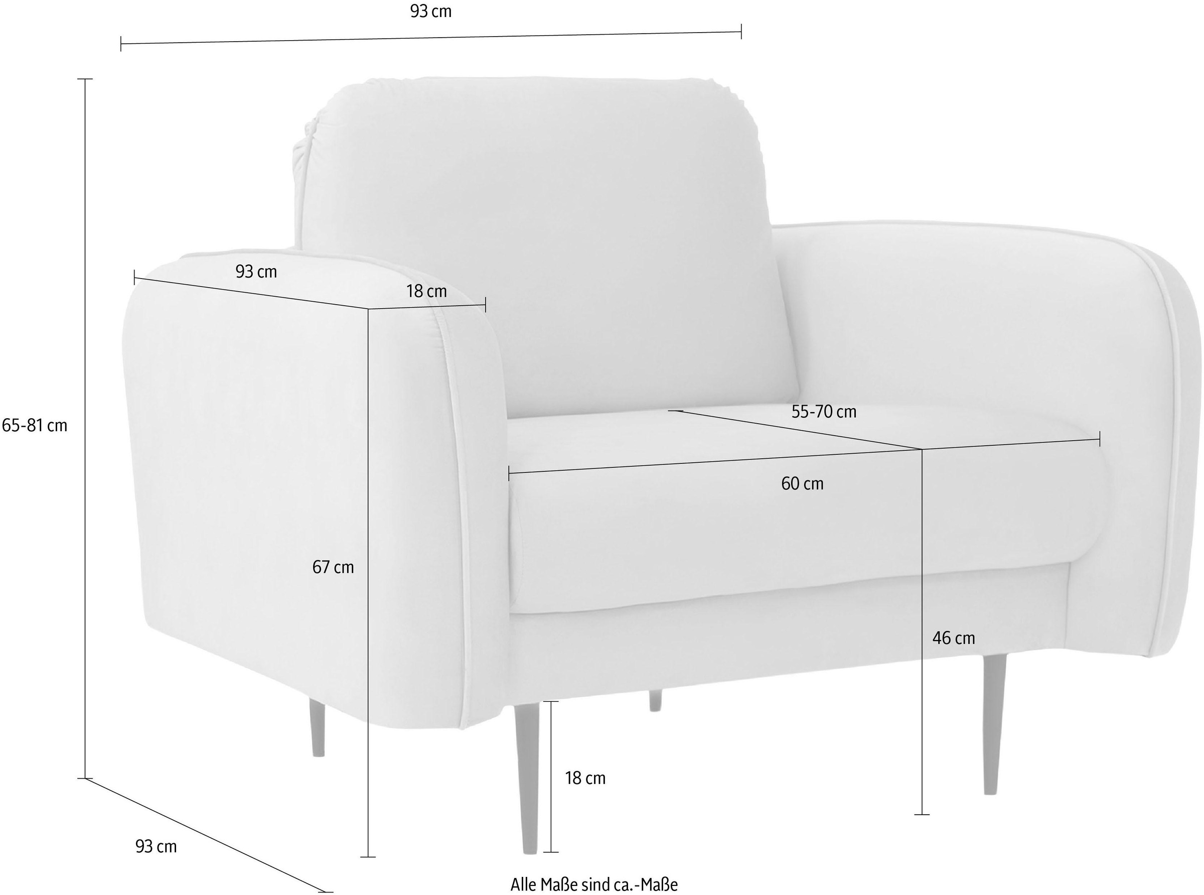Thumbnail - Home affaire Sessel "Skidi" mit losem Rückenkissen und Keder oben auf der Armlehne