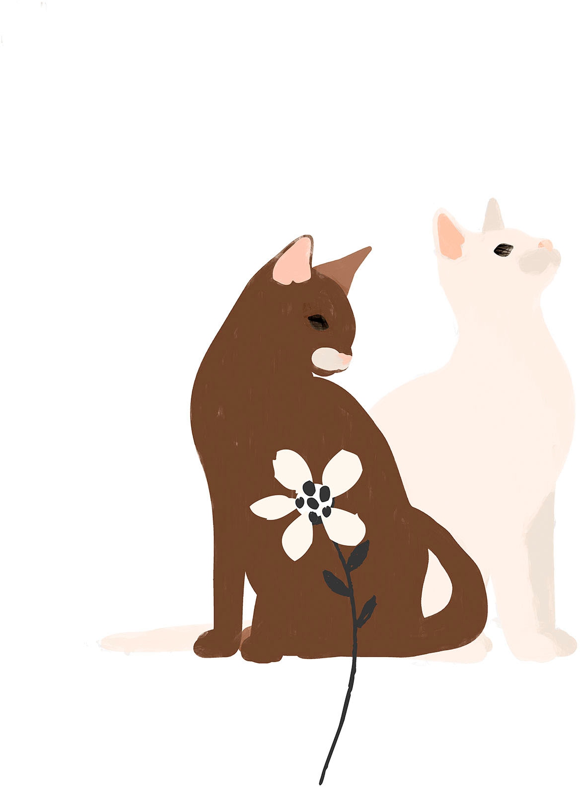 Komar Bild "Loving Cats" Natur 1 Stk. tlg. Wandbild zur Dekoration - ohne R günstig online kaufen