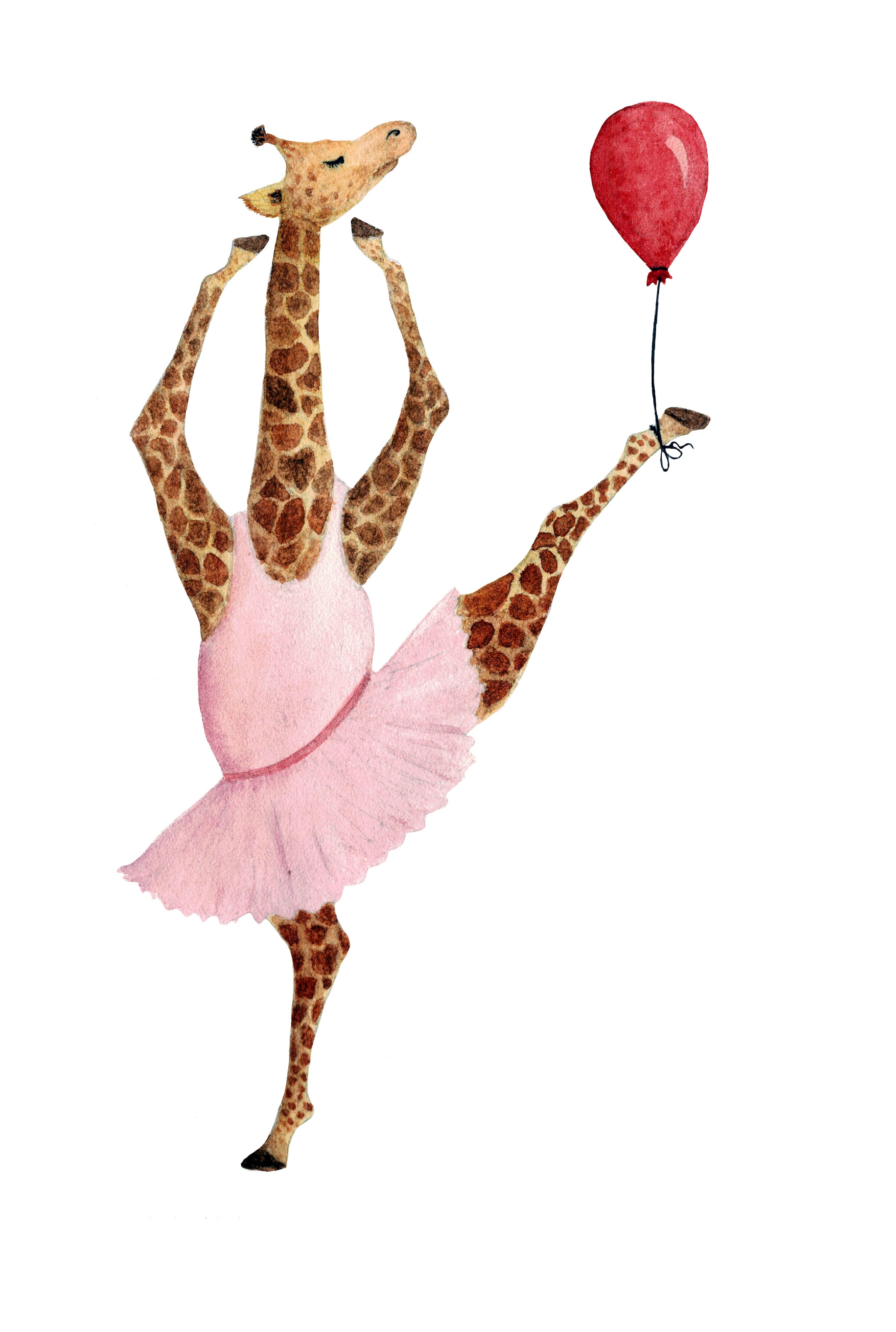 queence Leinwandbild "Ballerina Giraffe", Luftballon-Giraffe-Giraffen-Giraf günstig online kaufen