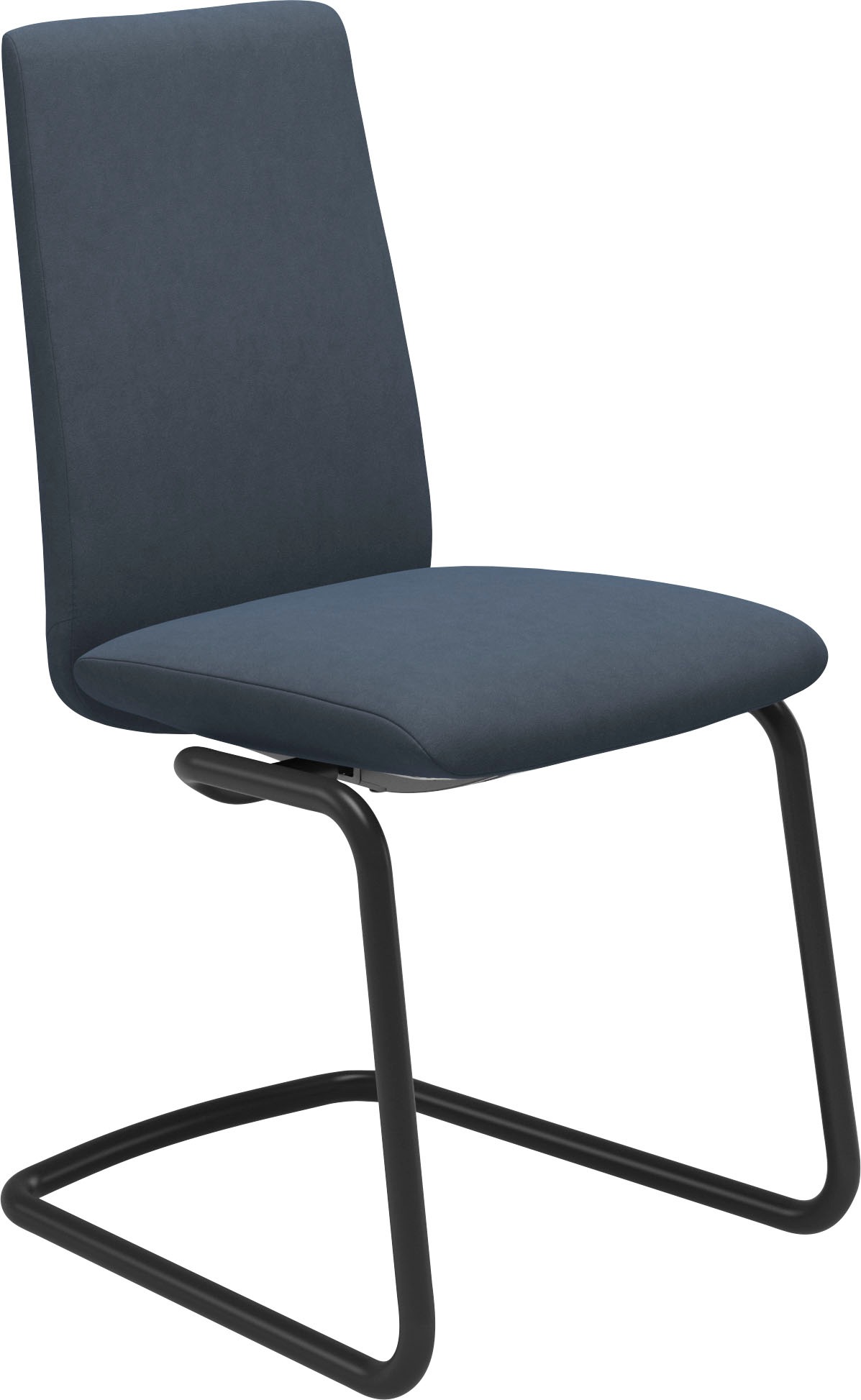 Polsterstuhl STRESSLESS "Laurel", blau (blau dinamica, schwarz matt), B:53cm H:92cm T:59cm, Microfaser DINAMICA (88% Polyester, 12% Polyurethan), Stühle, Polsterstuhl, Low Back, Größe M, mit Beinen aus Stahl in Schwarz matt