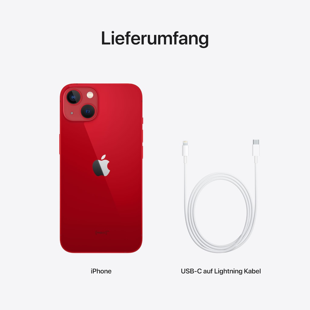 Apple Smartphone »iPhone 13«, Red, 15,4 cm/6,1 Zoll, 256 GB Speicherplatz, 12 MP Kamera