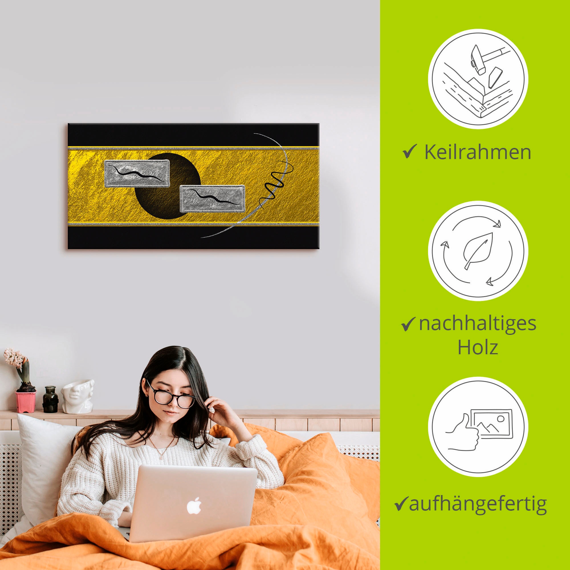 Artland Wandbild »Abstrakt III«, Muster, (1 St.), als Leinwandbild, Wandaufkleber in verschied. Größen