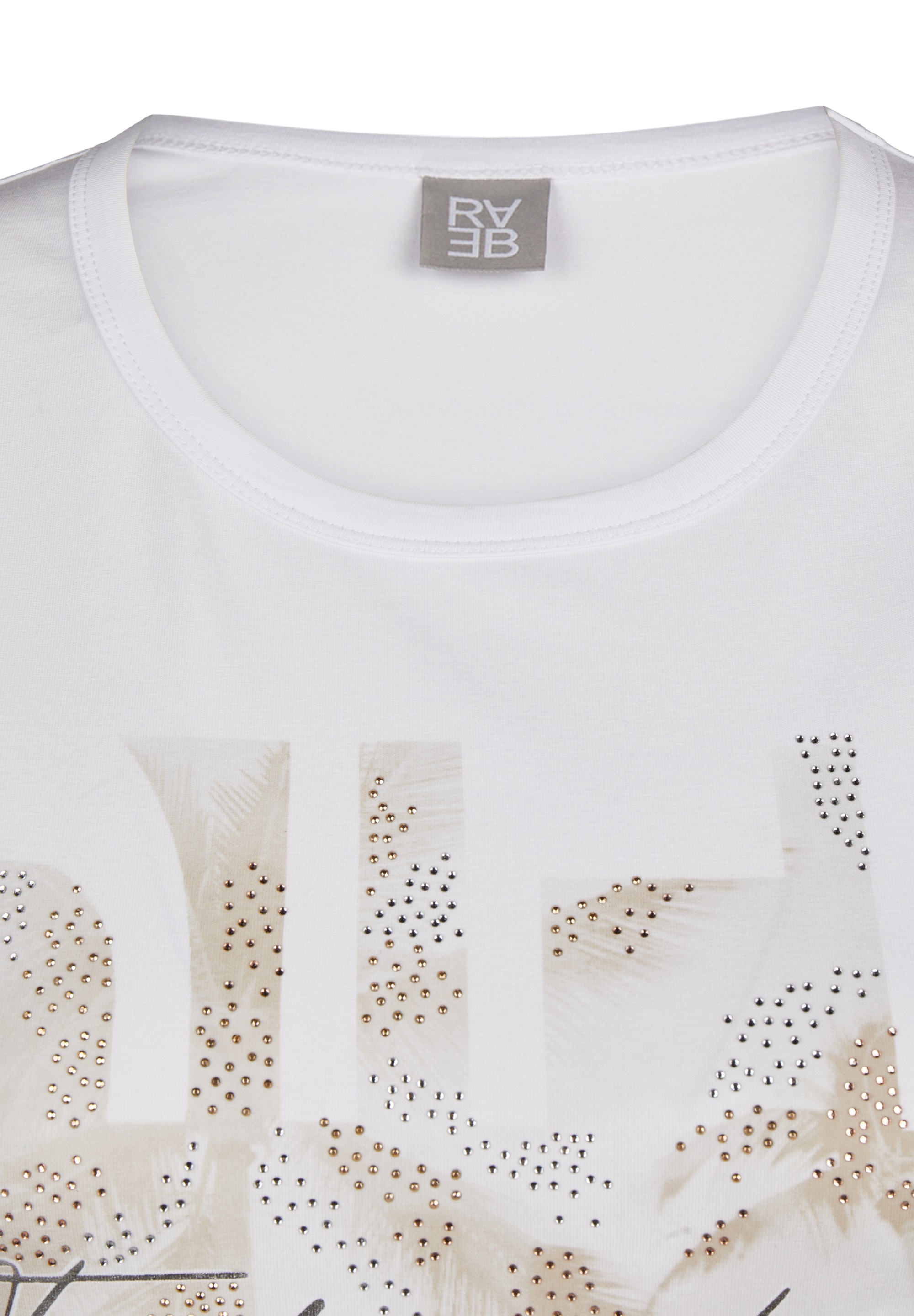 Rabe Rundhalsshirt, mit Glitzer-Print und Stretch