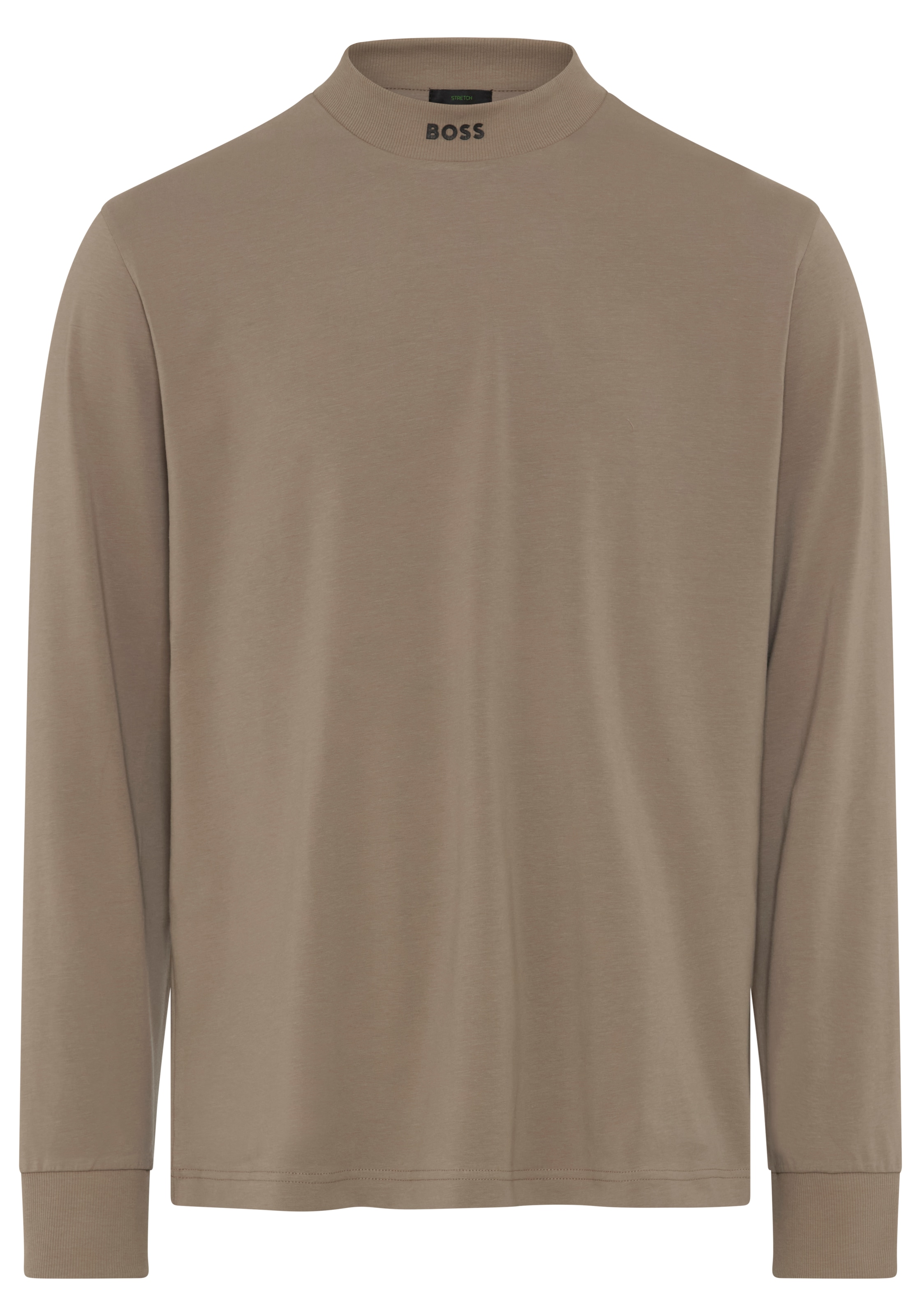 BOSS GREEN Langarmshirt Stretch Jersey Baumwolle, Relaxed Fit, Rundhalsausschnitt
