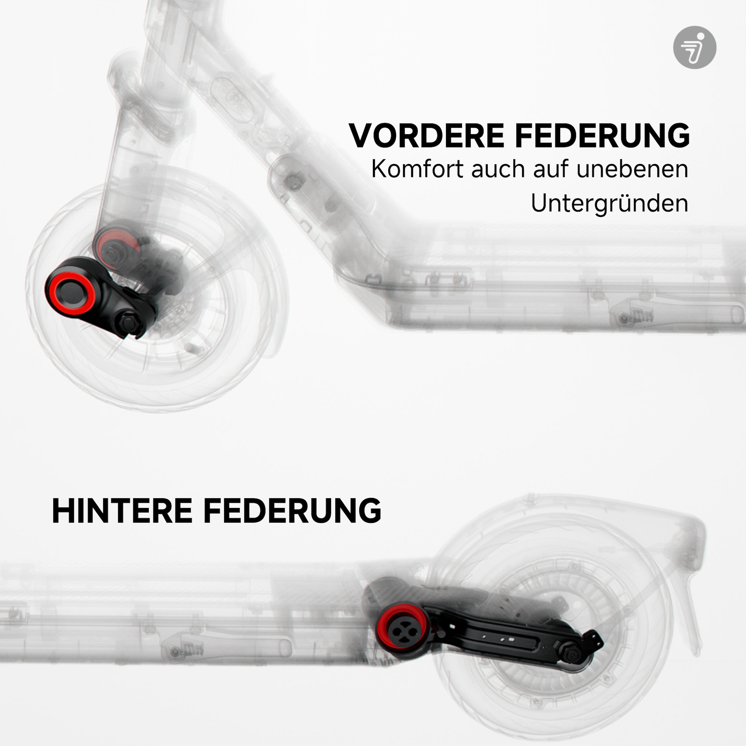 Segway E-Scooter »E3 D«, Schlauchlose selbstabdichtende Reifen
