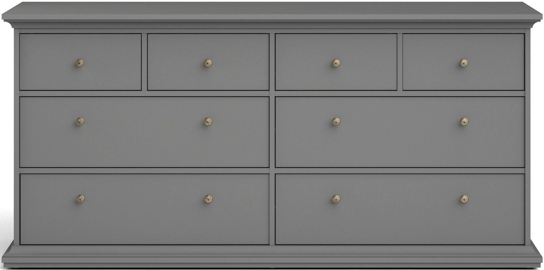 Home affaire Kommode »Paris, Aufbewahrung, Schubladenschrank, Stauraum«, mit 8 Schubladen, Breite 184 cm, Höhe 87 cm