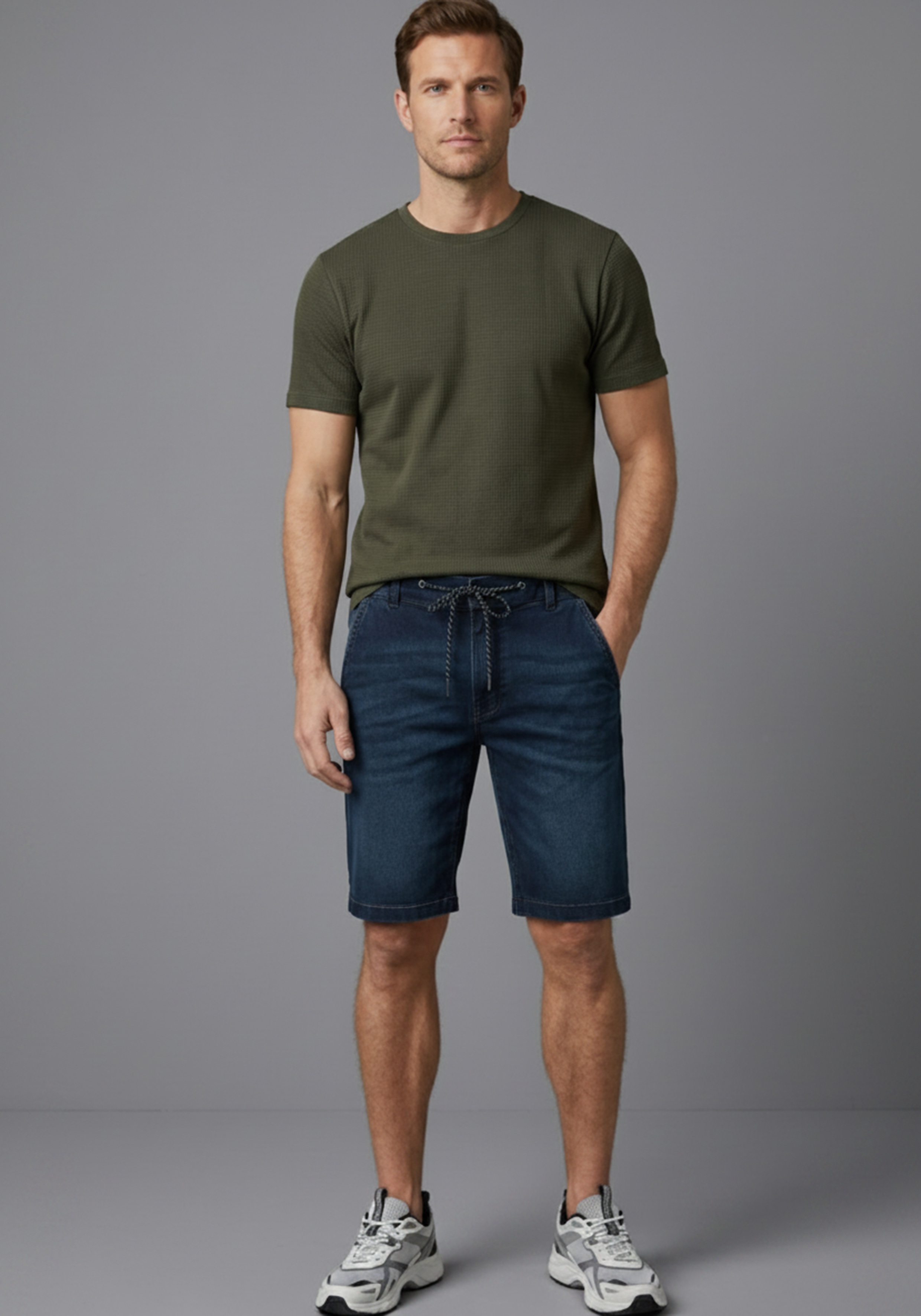 Arizona Jogg-Jeansbermudas Regular Fit, gerades Bein, niedrige Leibhöhe, mit Kordelzug