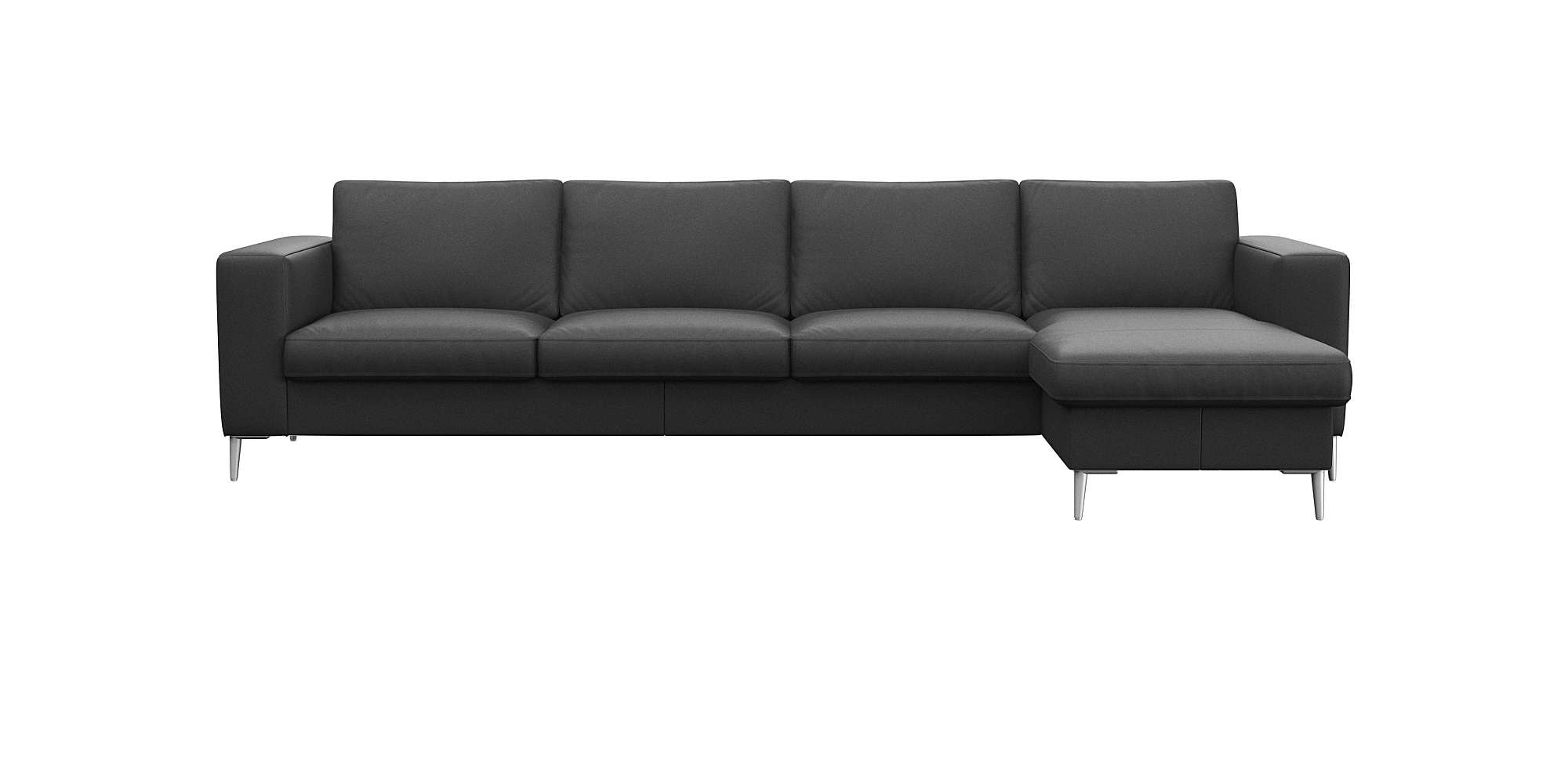 FLEXLUX Ecksofa "Fiore, super Sitzkomfort durch Kaltschaum im Sitz, L-Form" breite Armlehnen, Füße Alu
