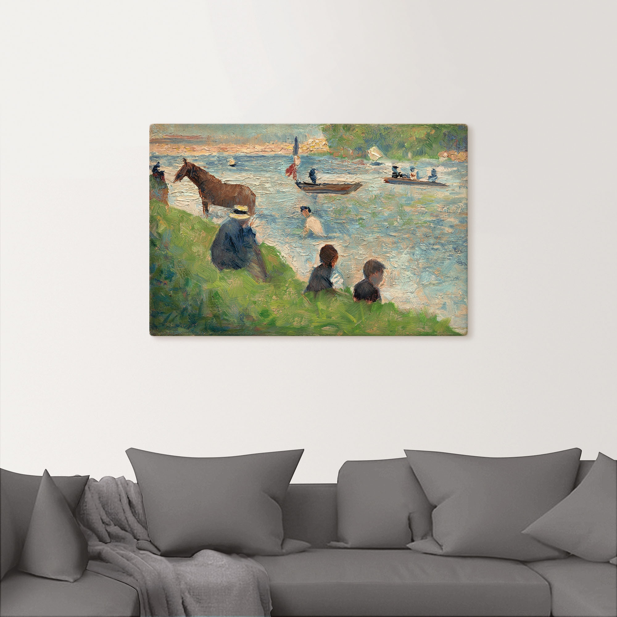 Artland Wandbild »Pferd und Boote. 1883/84«, Gruppen & Familien, (1 St.), als Alubild, Leinwandbild, Wandaufkleber oder Poster in versch. Größen