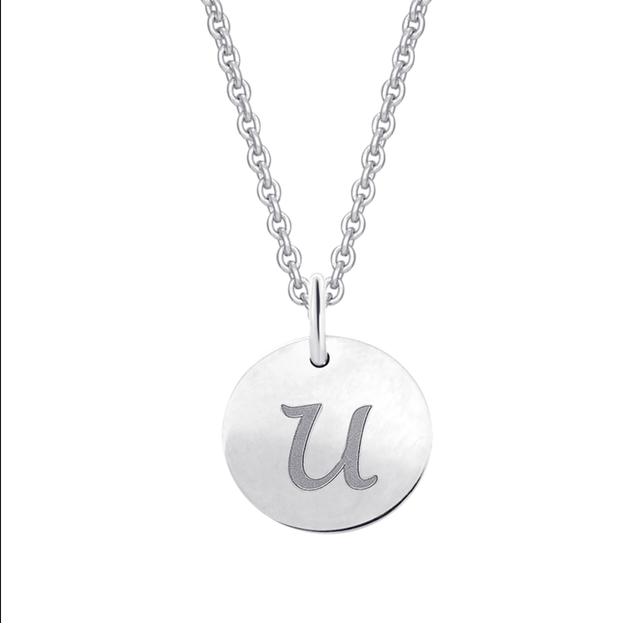 ONE ELEMENT Kettenanhänger »Buchstabe U Buchstaben Anhänger aus 333 Weißgold Ø 11 0 mm« Damen Gold Schmuck Buchstabe U