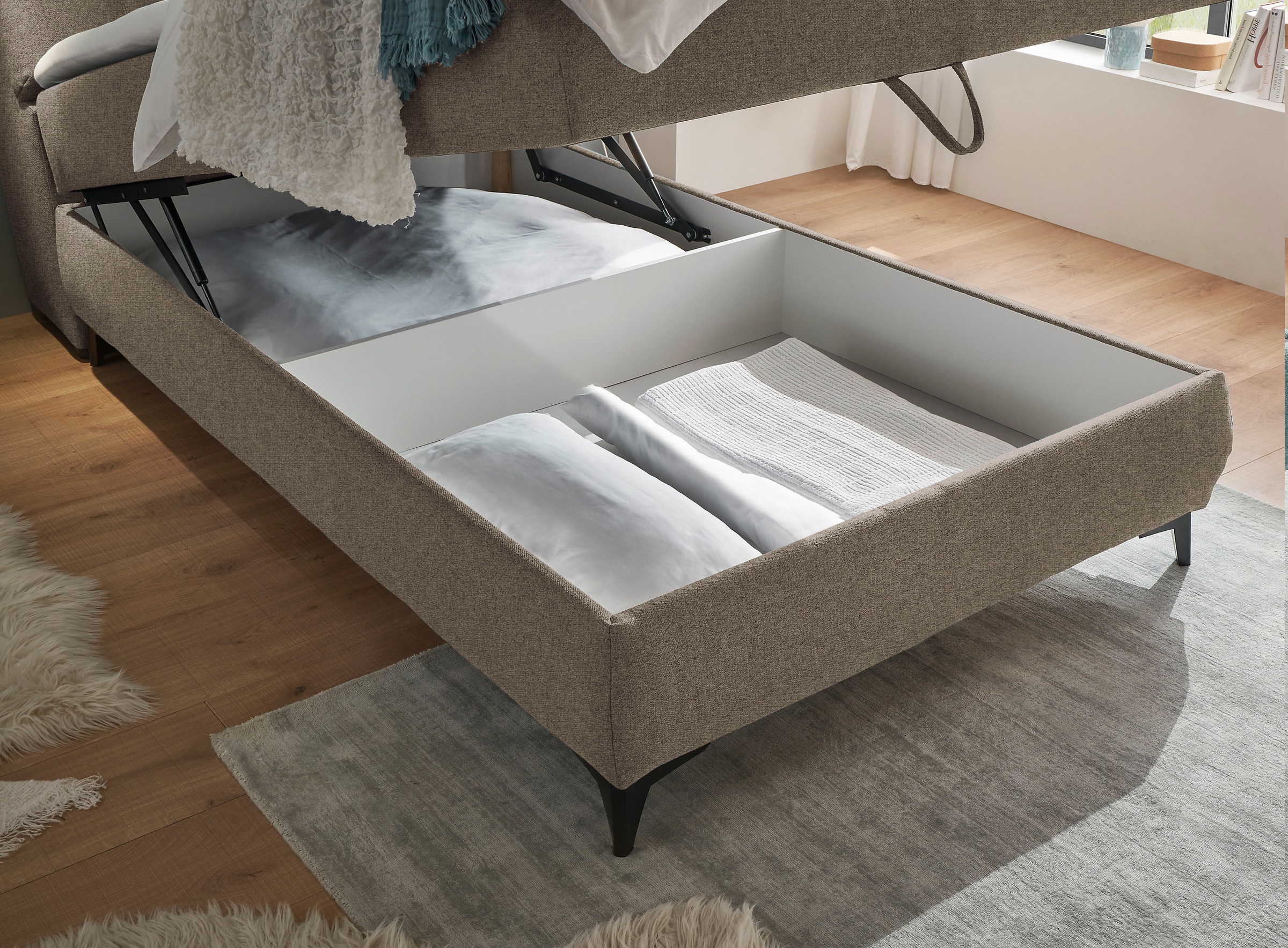 ED EXCITING DESIGN Boxbett »Atlantis« mit Bettkasten und Stauraum im Kopfteil