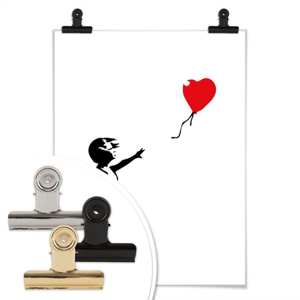 Wall-Art Poster »Graffiti Bilder Girl with the red balloon«, Menschen, (1 St.)