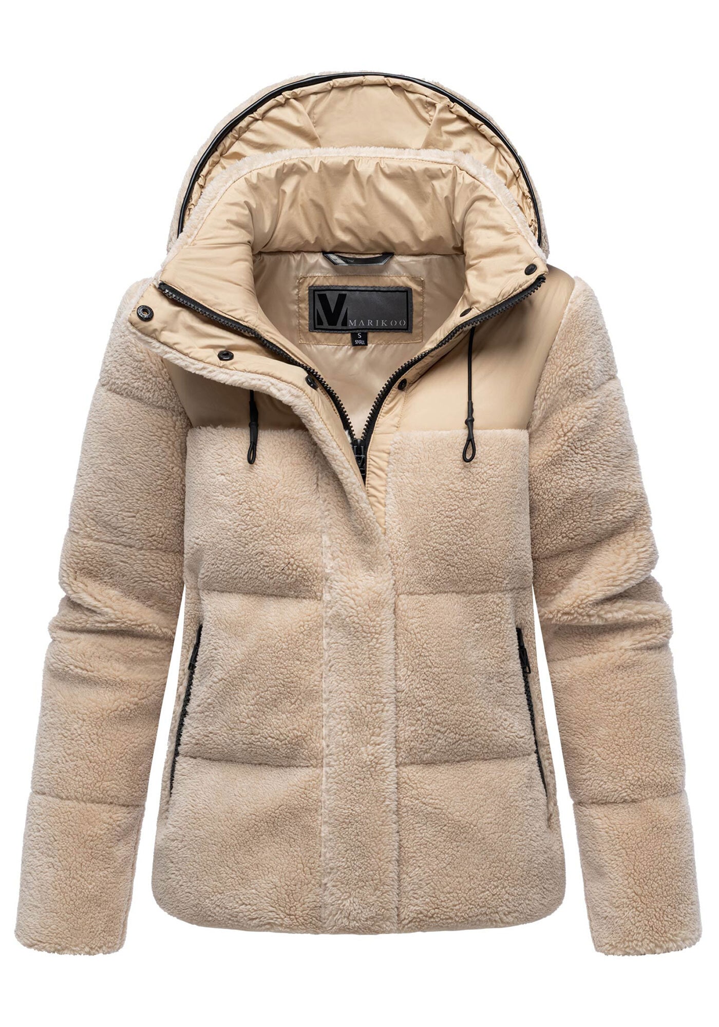 Marikoo Winterjacke »Kaguraa«, warme Teddyfell Sherpa Jacke