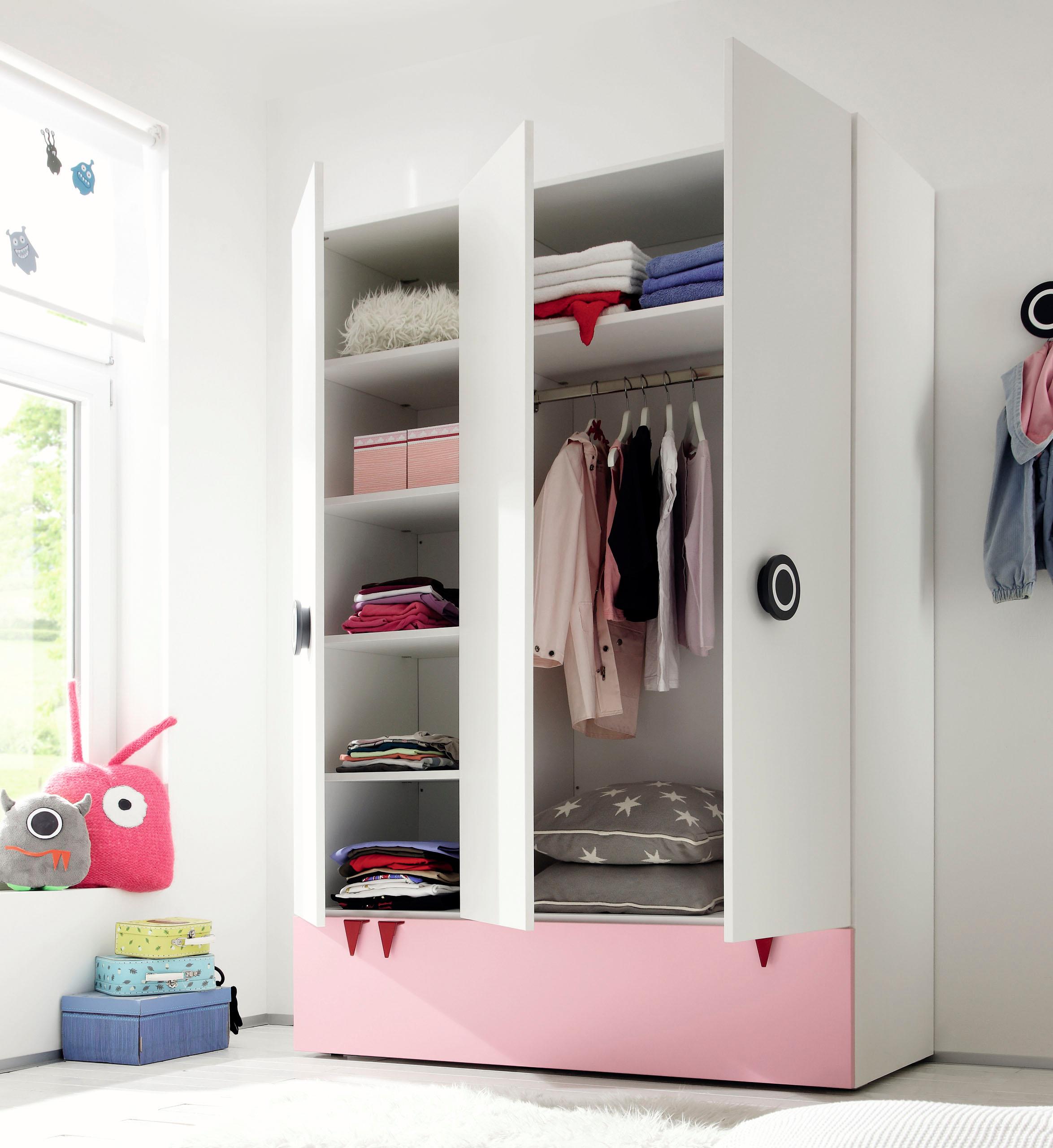 now by hülsta Kleiderschrank now minimo, mit schwarzen Augengriffen und Schublade, Breite 135 cm