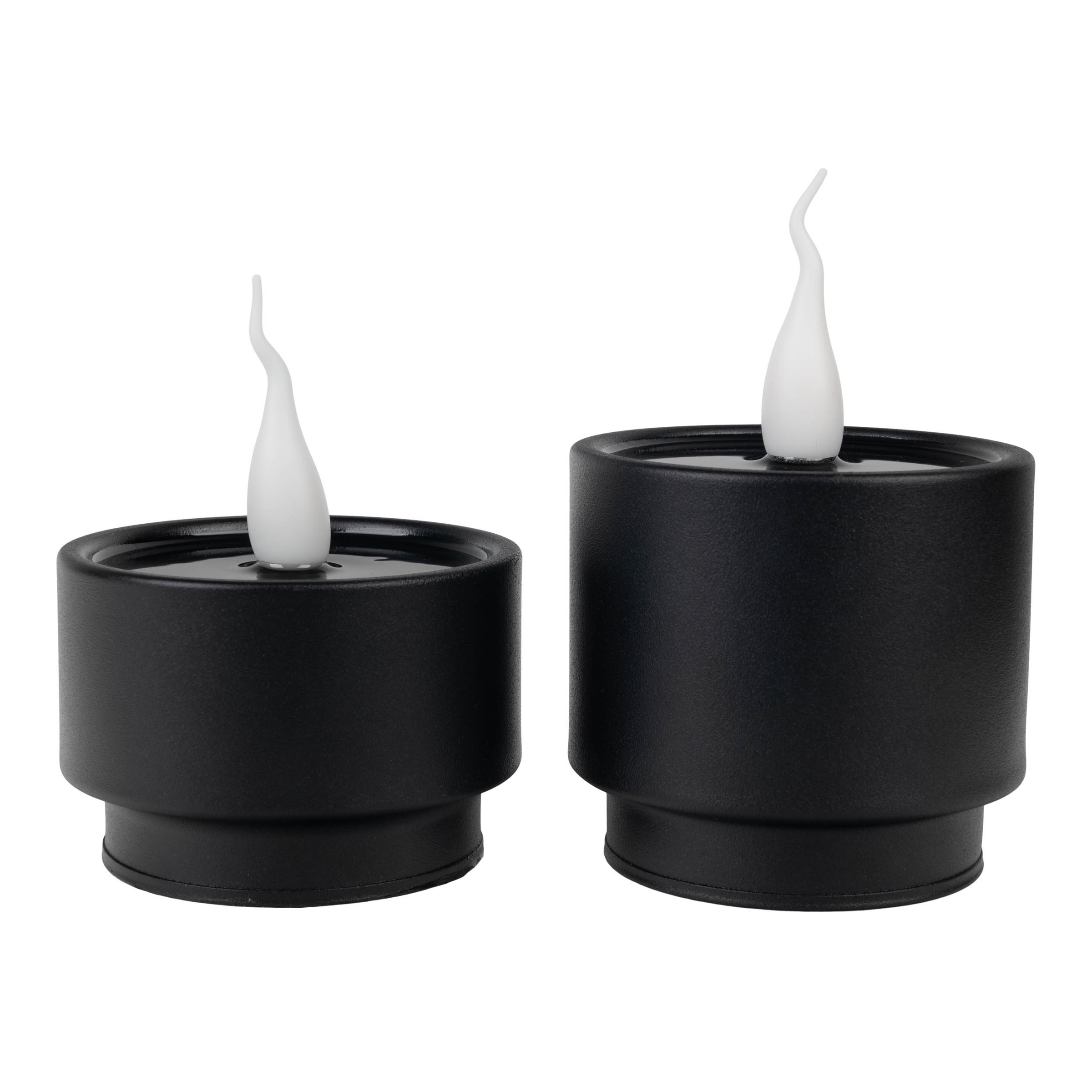 näve LED Dekolicht »Loni« LED-Modul 2 Stk. Warmweiß 2er-Set Kerzen schwarz, Flammeneffekt, Timer, Schiebeschalter, D: 9cm