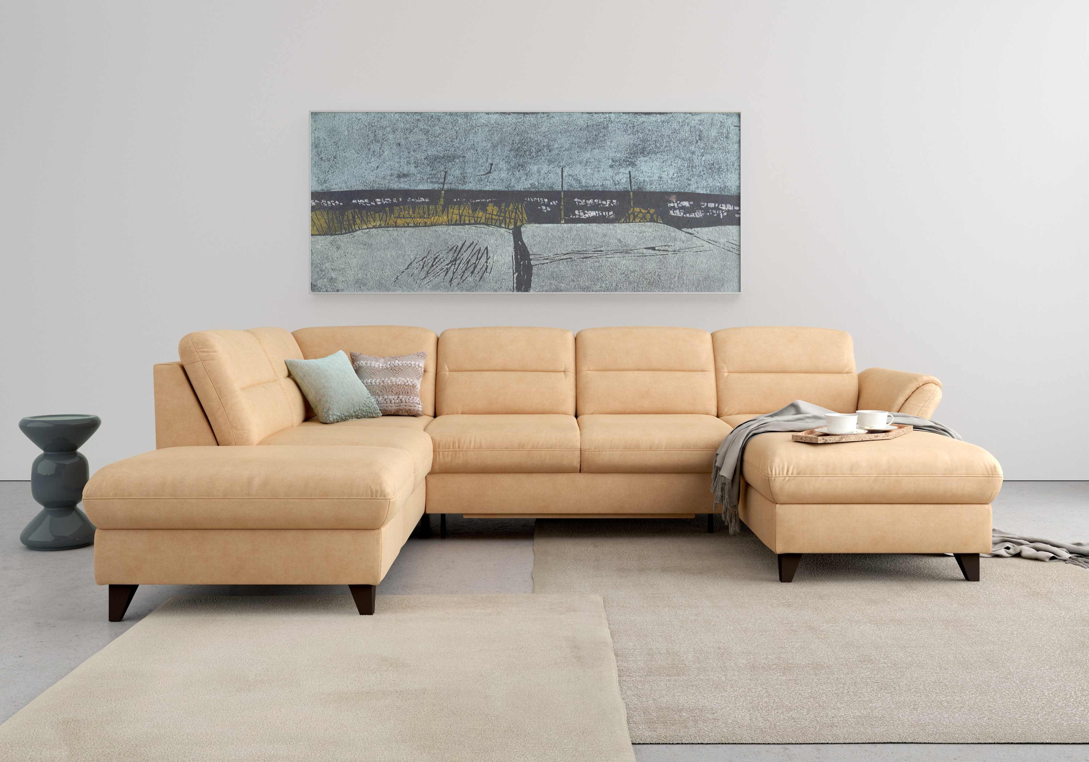 sit&more Wohnlandschaft "Mellum U-Form" Federkern, wahlweise mit Schlaffunktion, Stauraum und Armteilfunktion
