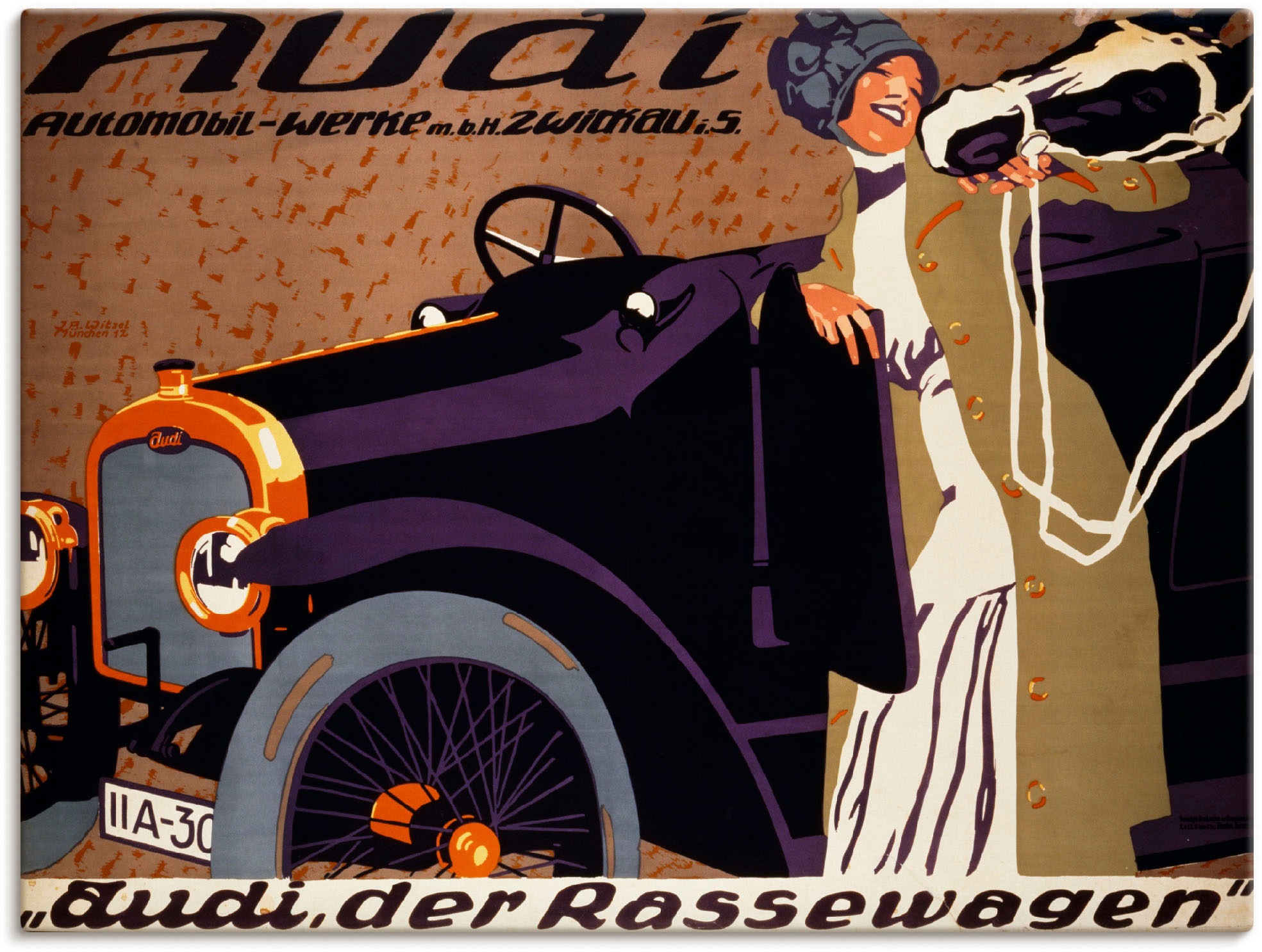 Artland Wandbild »Audi. 1912«, Auto, (1 St.), als Leinwandbild, Wandaufkleber oder Poster in versch. Größen