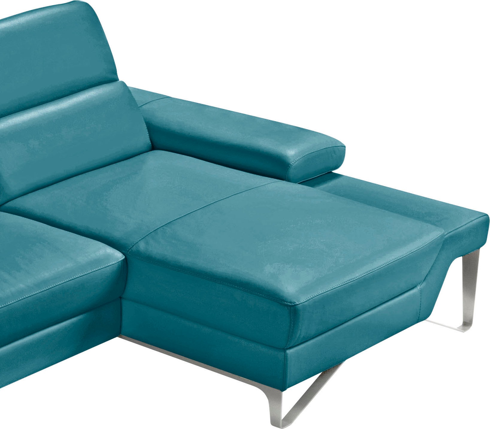Egoitaliano Ecksofa »Princess, elegantes Designsofa mit erstklassigem Sitzkomfort, L-Form«, mit Recamiere, inkl. Kopfteilverstellung, edle Designmetallfüße