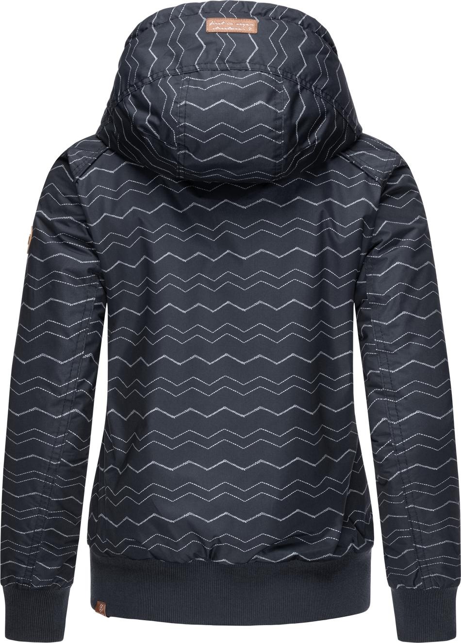 Ragwear Outdoorjacke »Druna Zig Zag Winter«, mit Kapuze, sportliche Winterjacke mit Kapuze und Print