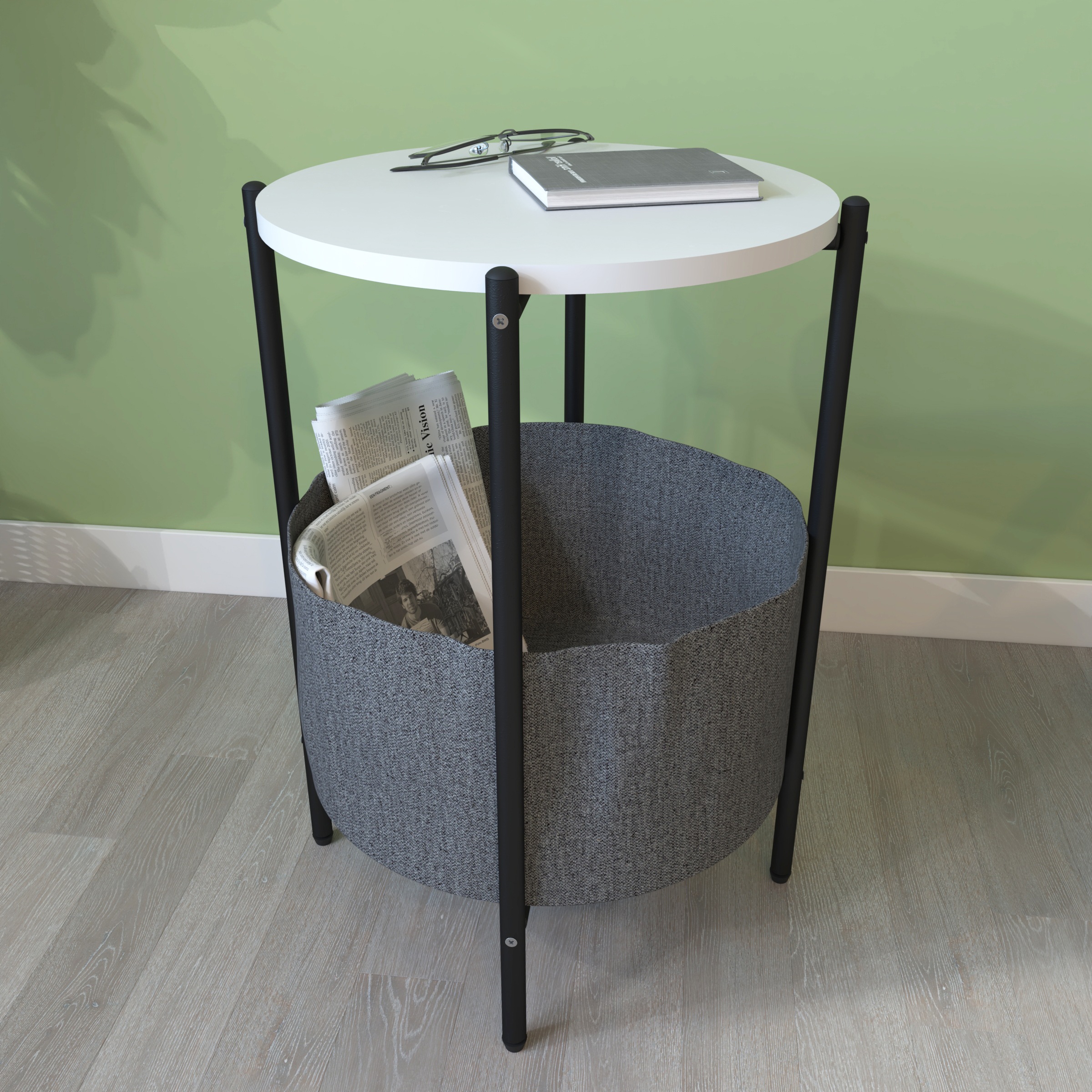 Couchtisch VCM "Runder Sofatisch Couchtisch Pulia", weiß, B:43cm T:43cm, Tische, Couchtisch 2