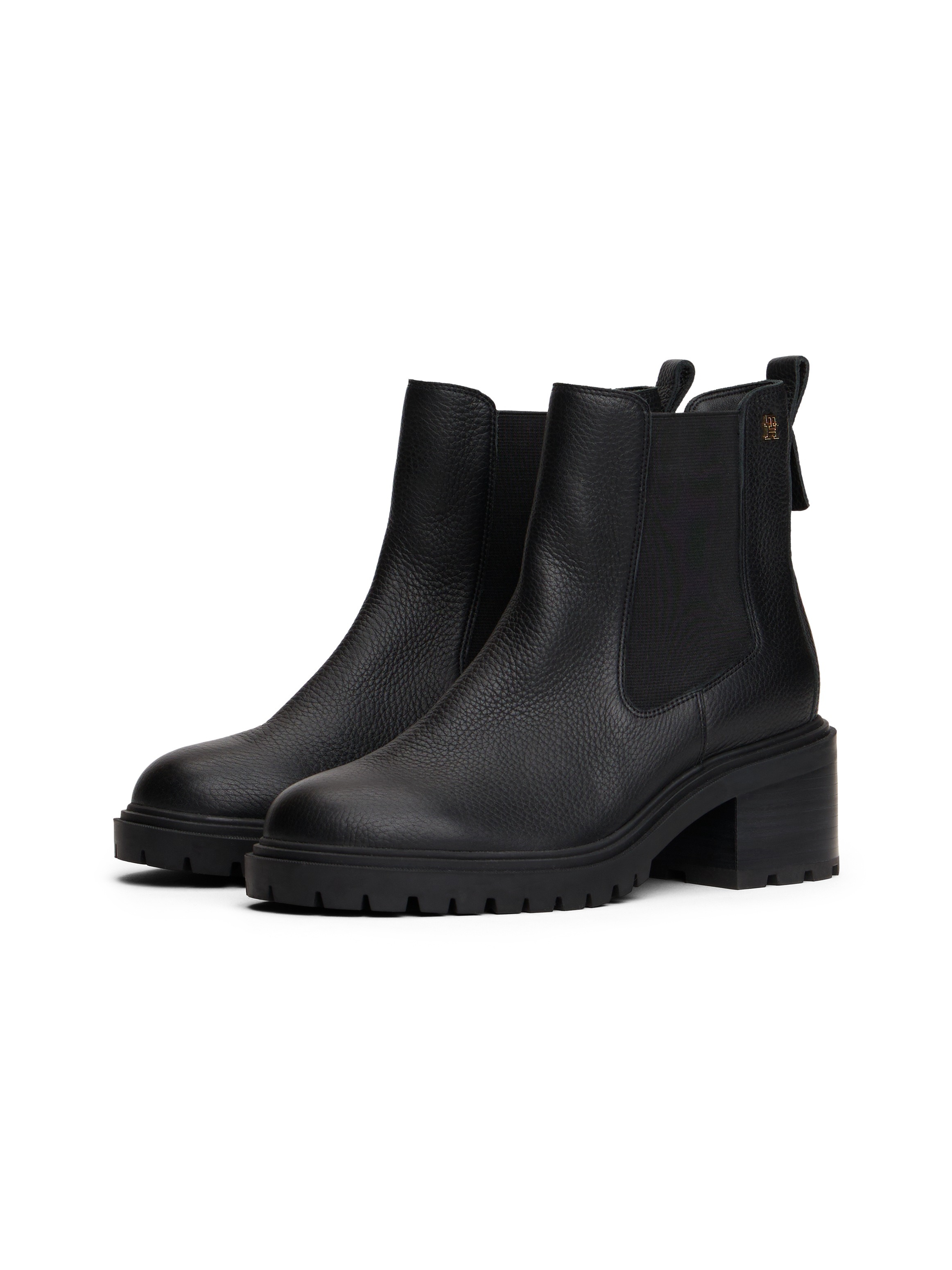 Tommy Hilfiger Chelseaboots "TH LEATHER CHELSEA CLEATED HEEL", Blockabsatz, günstig online kaufen