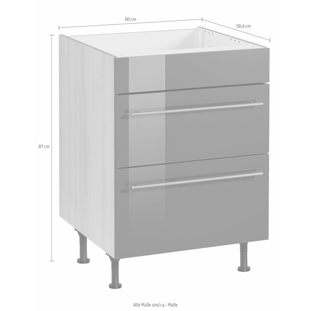 OPTIFIT Kochfeldumbauschrank »Bern«, 60 cm breit, mit 2 Auszügen, mit  höhenverstellbare Füße kaufen | BAUR