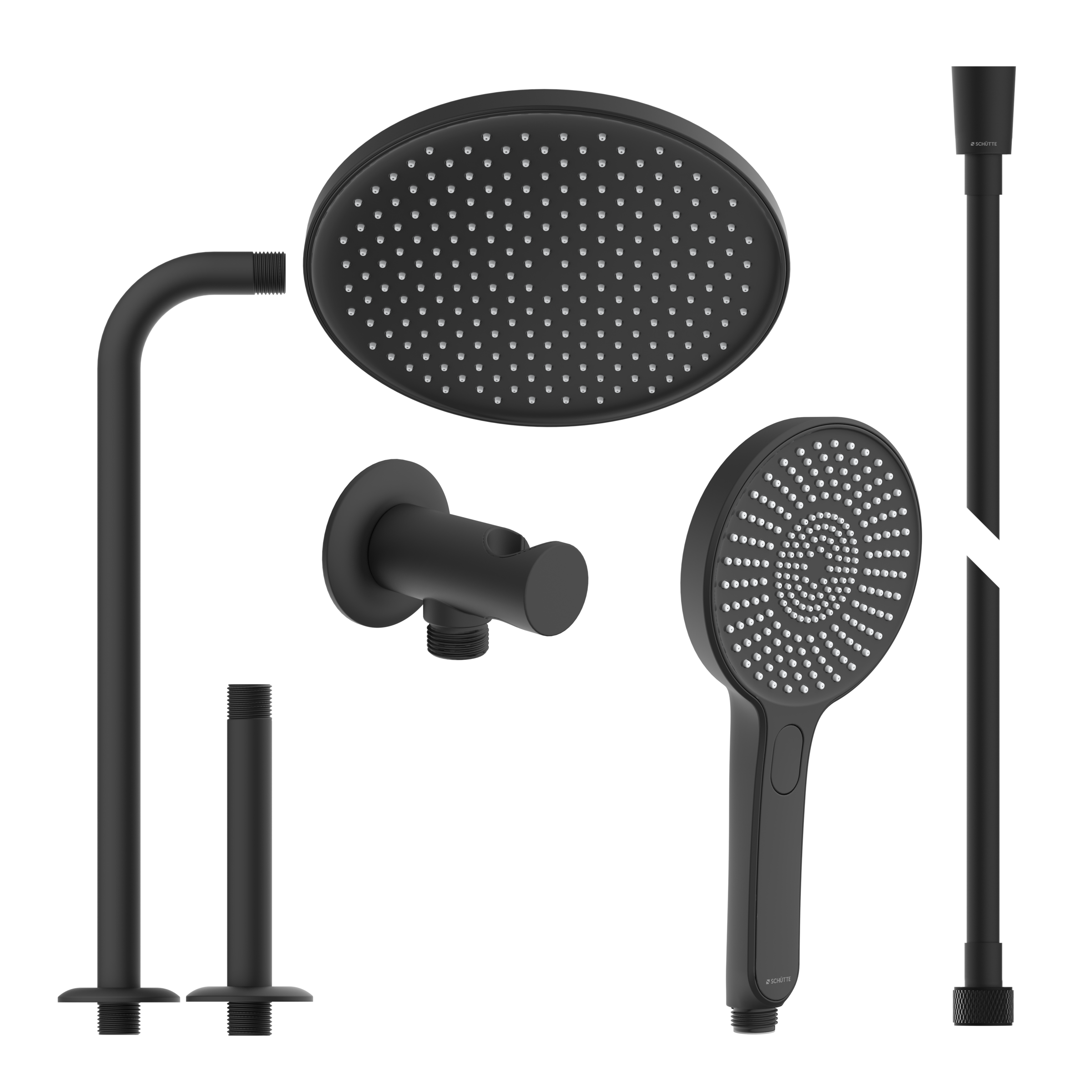 Schütte Brausegarnitur »KARIBIK«, Brause-Komplettset, schwarz matt, für die Dusche, Überkopfbrauseset