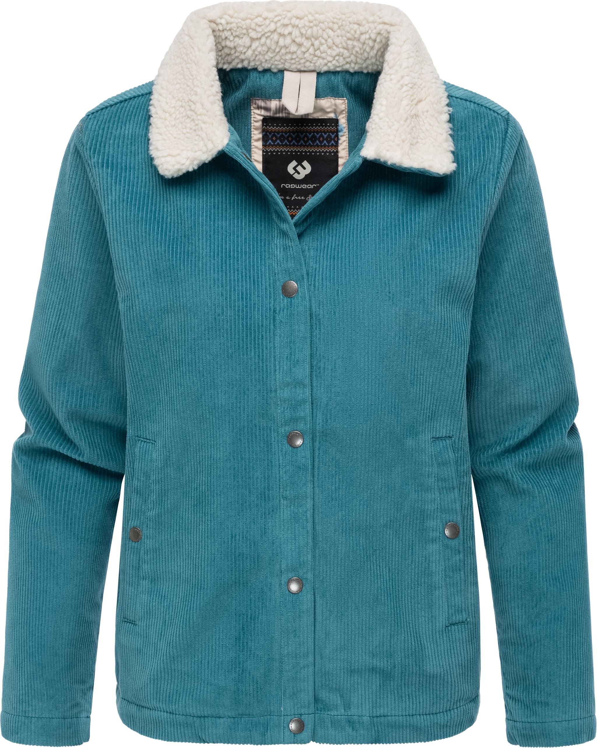 Ragwear Cordjacke "Walinea Corduroy", ohne Kapuze, Stylische Damen Jacke aus Cord mit Teddyfell-Kragen