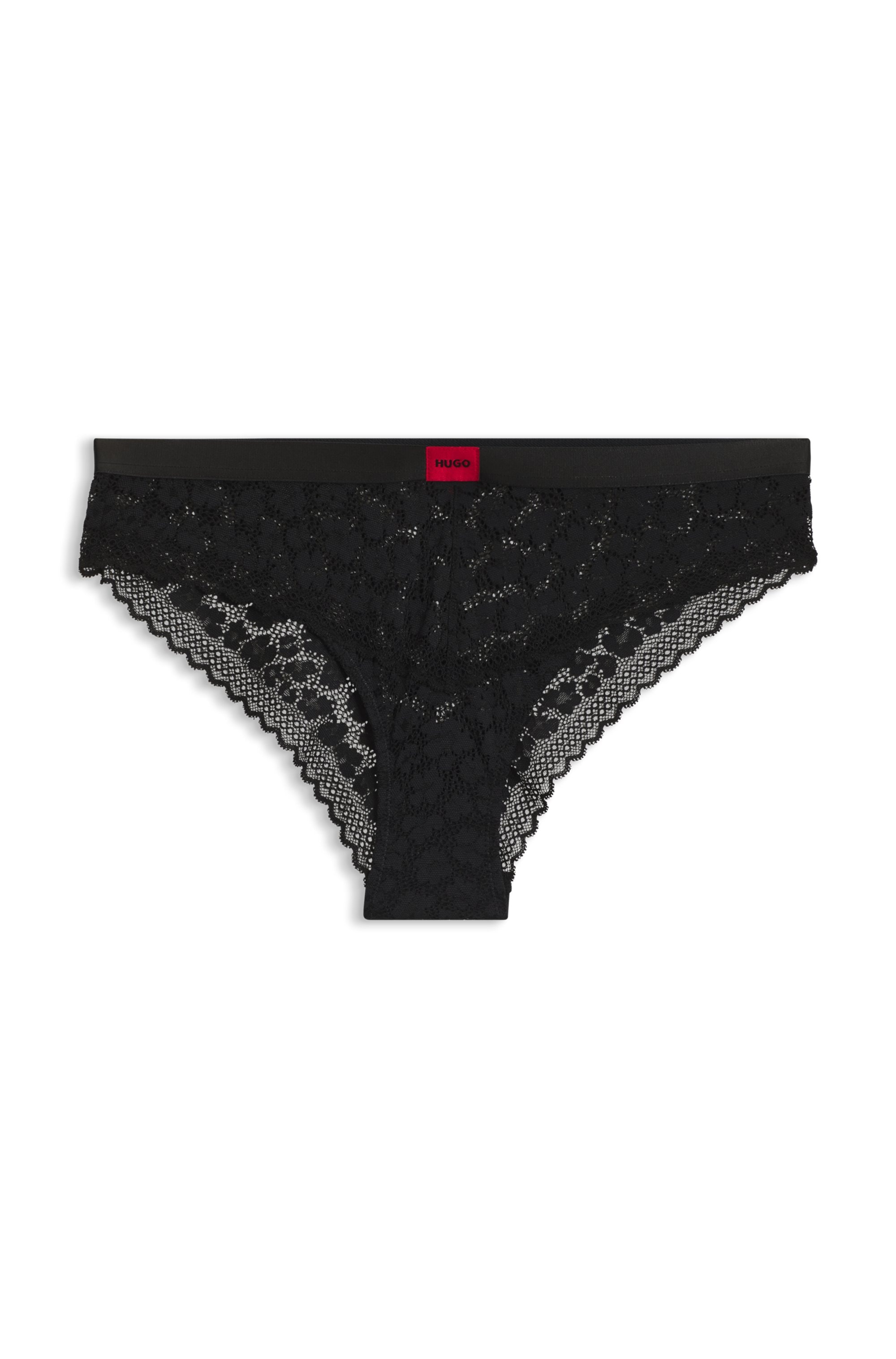 HUGO Underwear Slip »SAVANA« aus Spitze mit Leopardenmuster und Logo am Bund