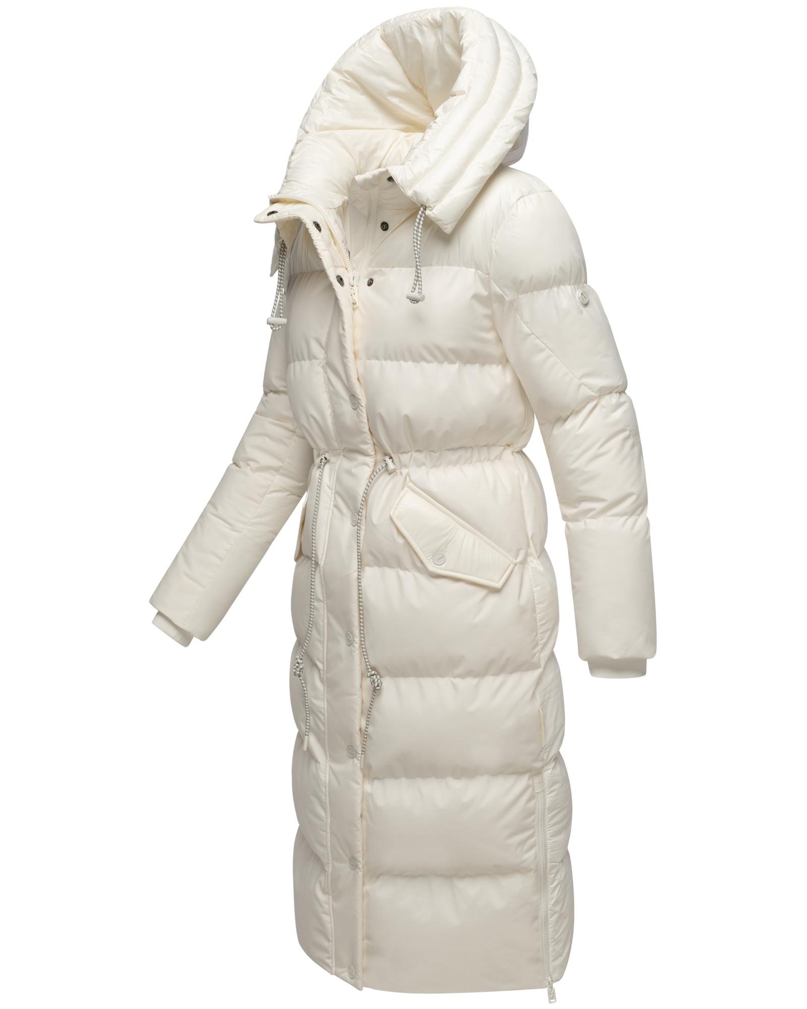 Navahoo Steppmantel »Knusperherz 14«, Langer gesteppter Damen Wintermantel mit Materialmix