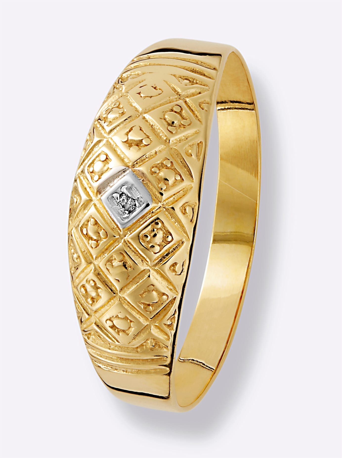 Fingerring LADY Gr. 20, gold (gelbgold 375), Fingerringe, Damen, 20, Metall, Fingerring