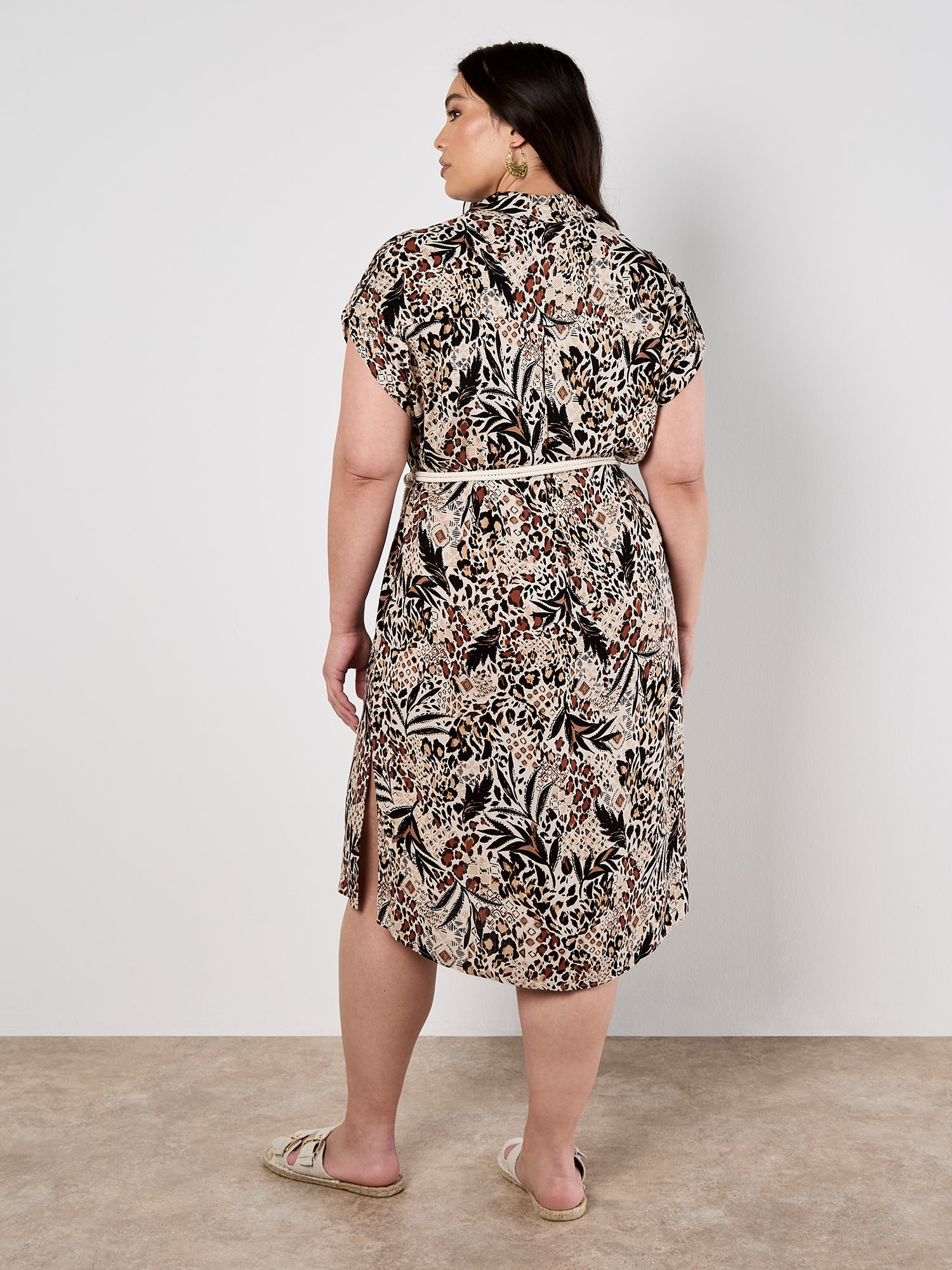 Apricot Midikleid »Mixed Animal Print Shirt Dress« 2 tlg. mit Kordel