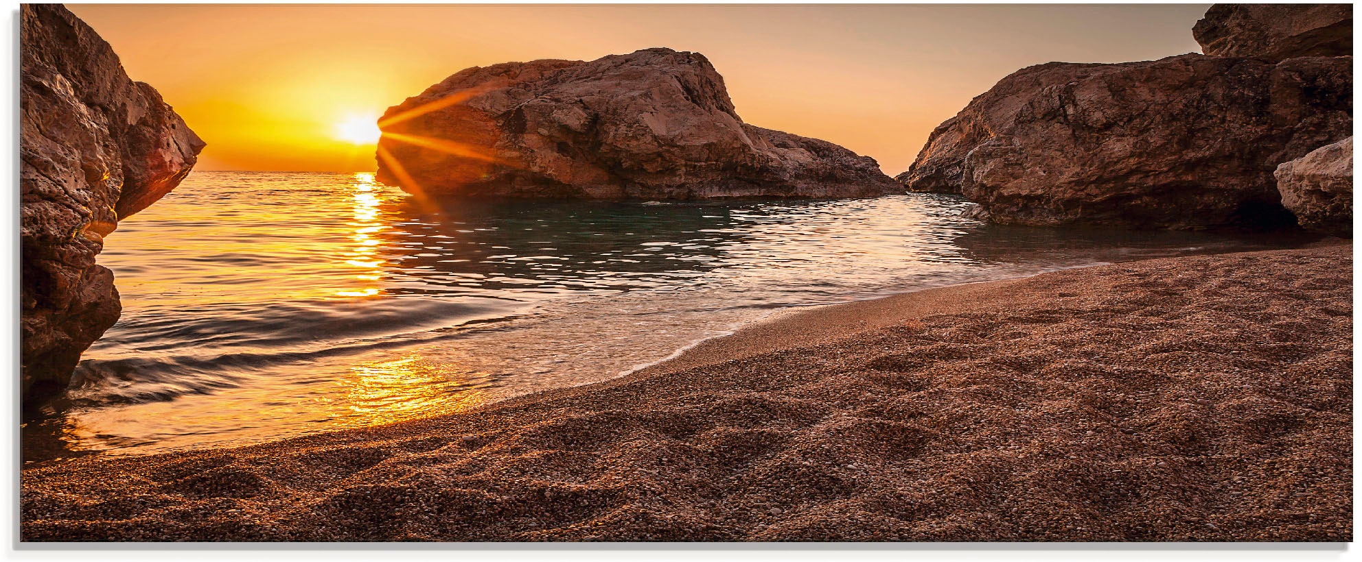 Artland Glasbild "Sonnenuntergang und Strand" Strand 1 Stk. tlg. in verschi günstig online kaufen