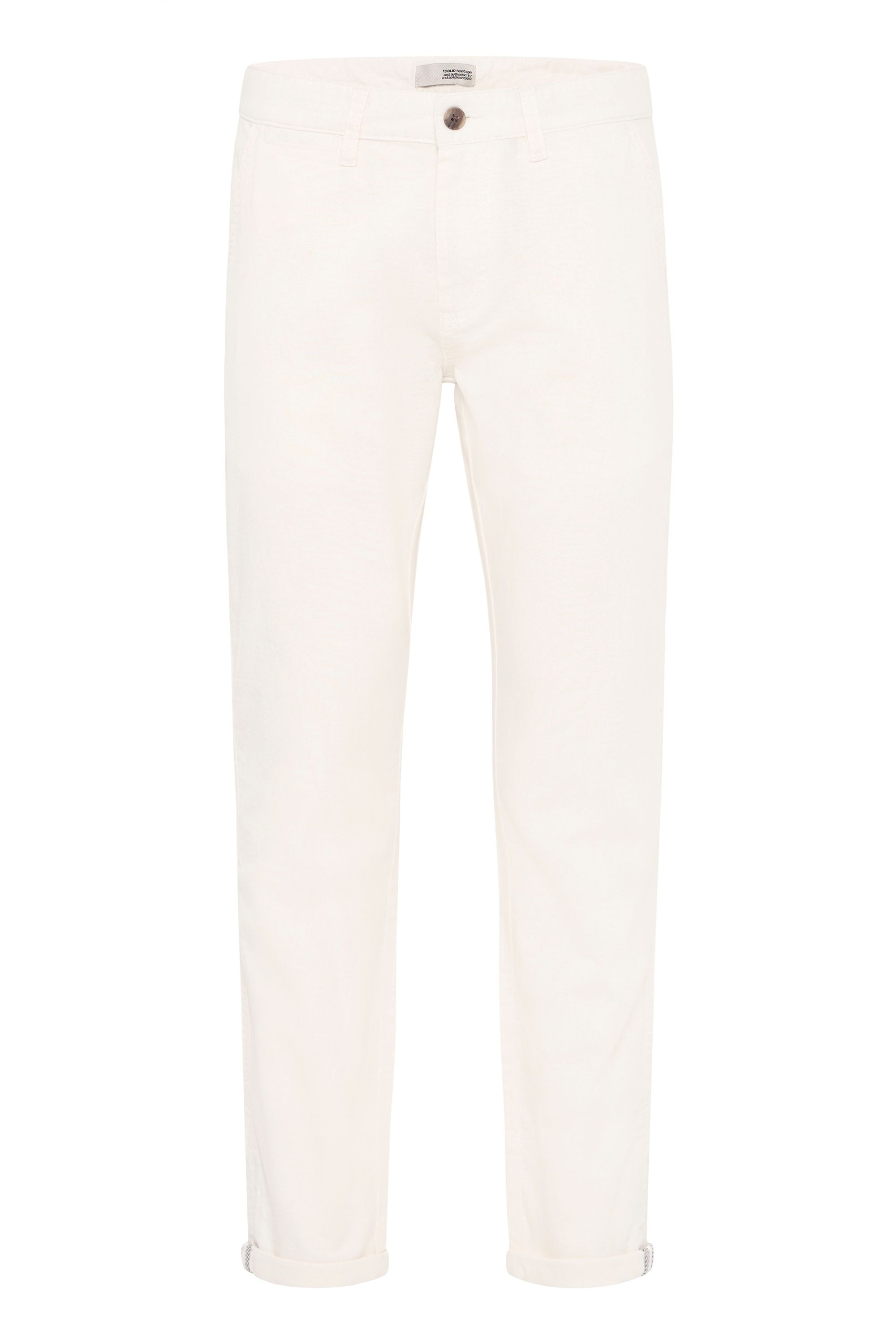 !solid Leinenhose SOLID "Leinenhose SDLoran", Herren, Gr. XXL, N-Gr, weiß (sanftes weiß), Obermaterial: 55% Leinen LI. 45% Baumwolle CO., Hosen